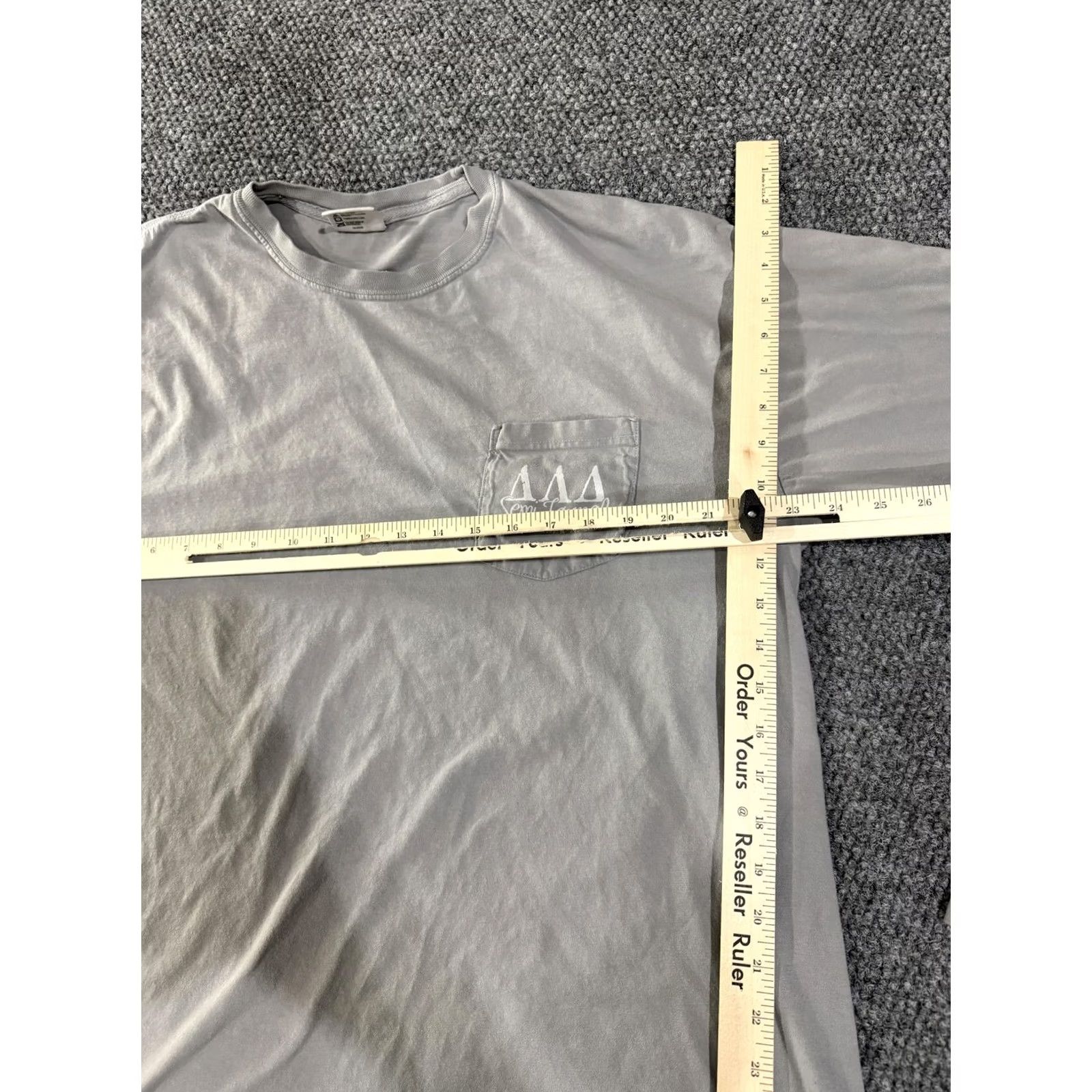 Comfort Colors Comfort Colors Shirt Womens XL Gray Tri Delta Semi Formal Long Sleeve Pocket Top Size XL / US 12-14 / IT 48-50 - 6 Thumbnail