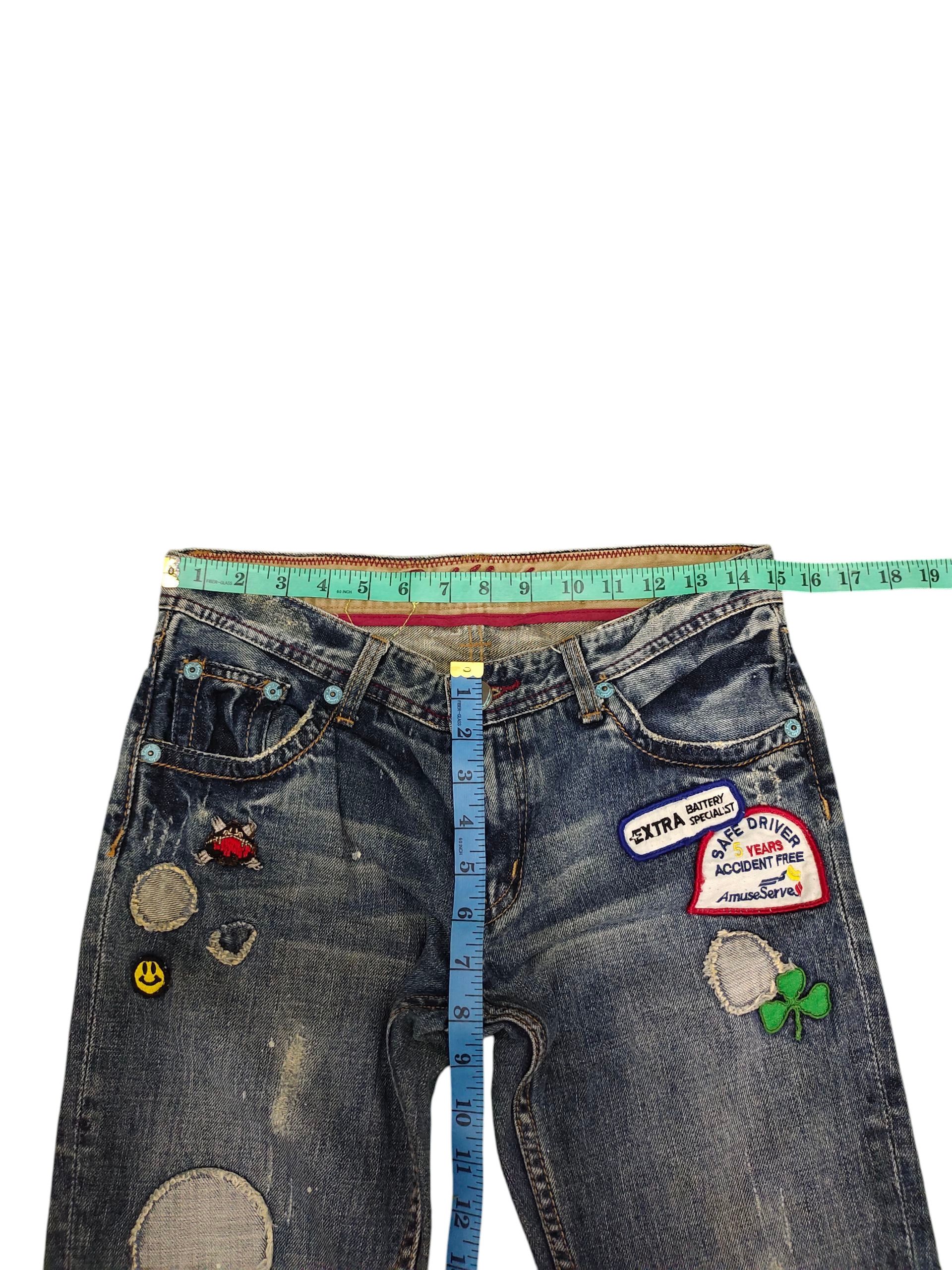 Flare Jeans Back Number Patches Clawmark Distress Bootcut