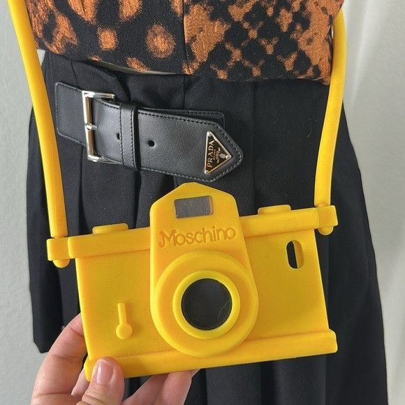 Moschino Moschino Barbie Yellow Camera Crossbody Phone Carrying Case Size ONE SIZE - 1 Thumbnail