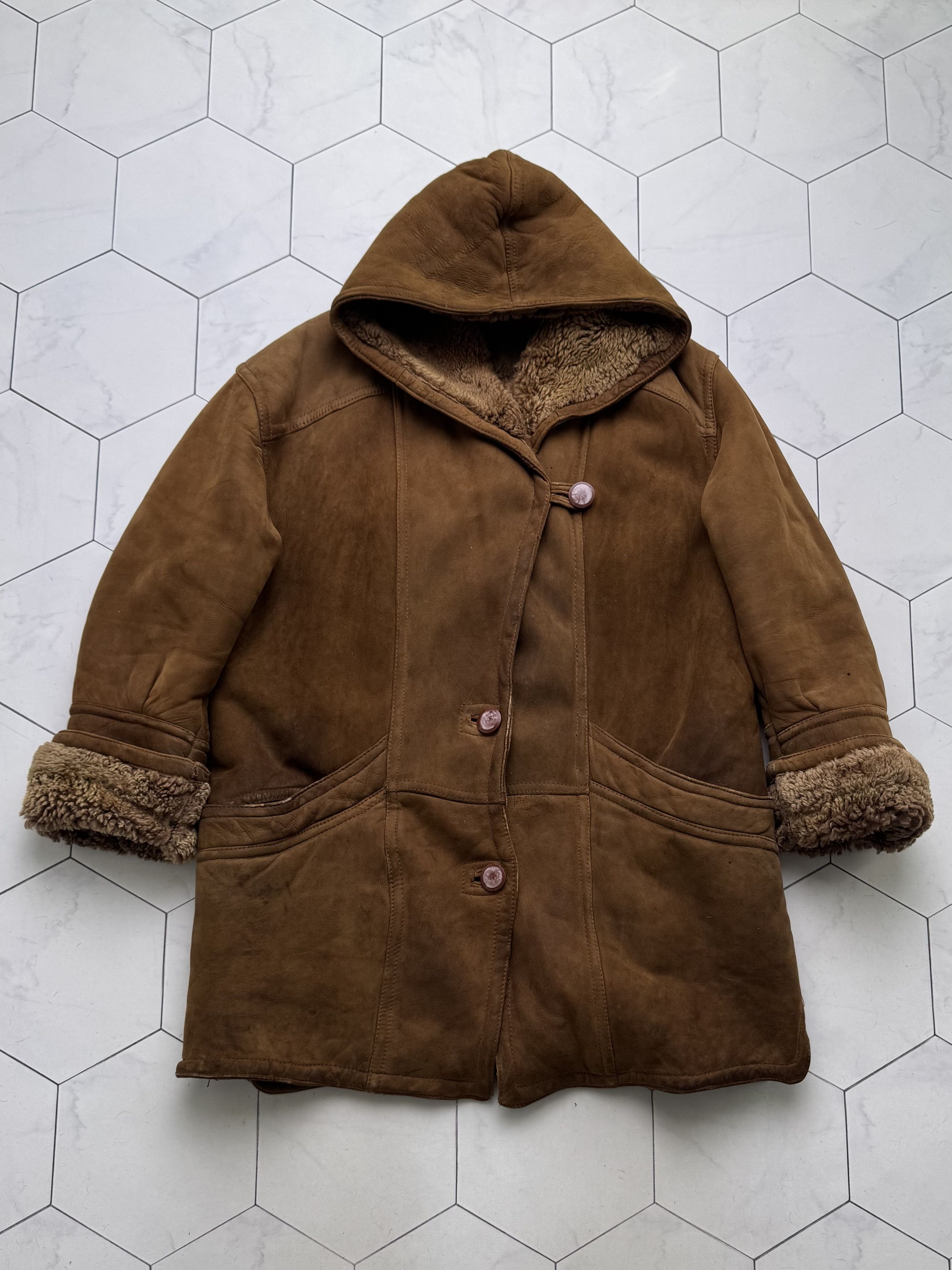 Vintage Vintage Real Sheepskin Coat Hooded Leather Winter Outerwear Size L / US 10 / IT 46 - 6 Thumbnail