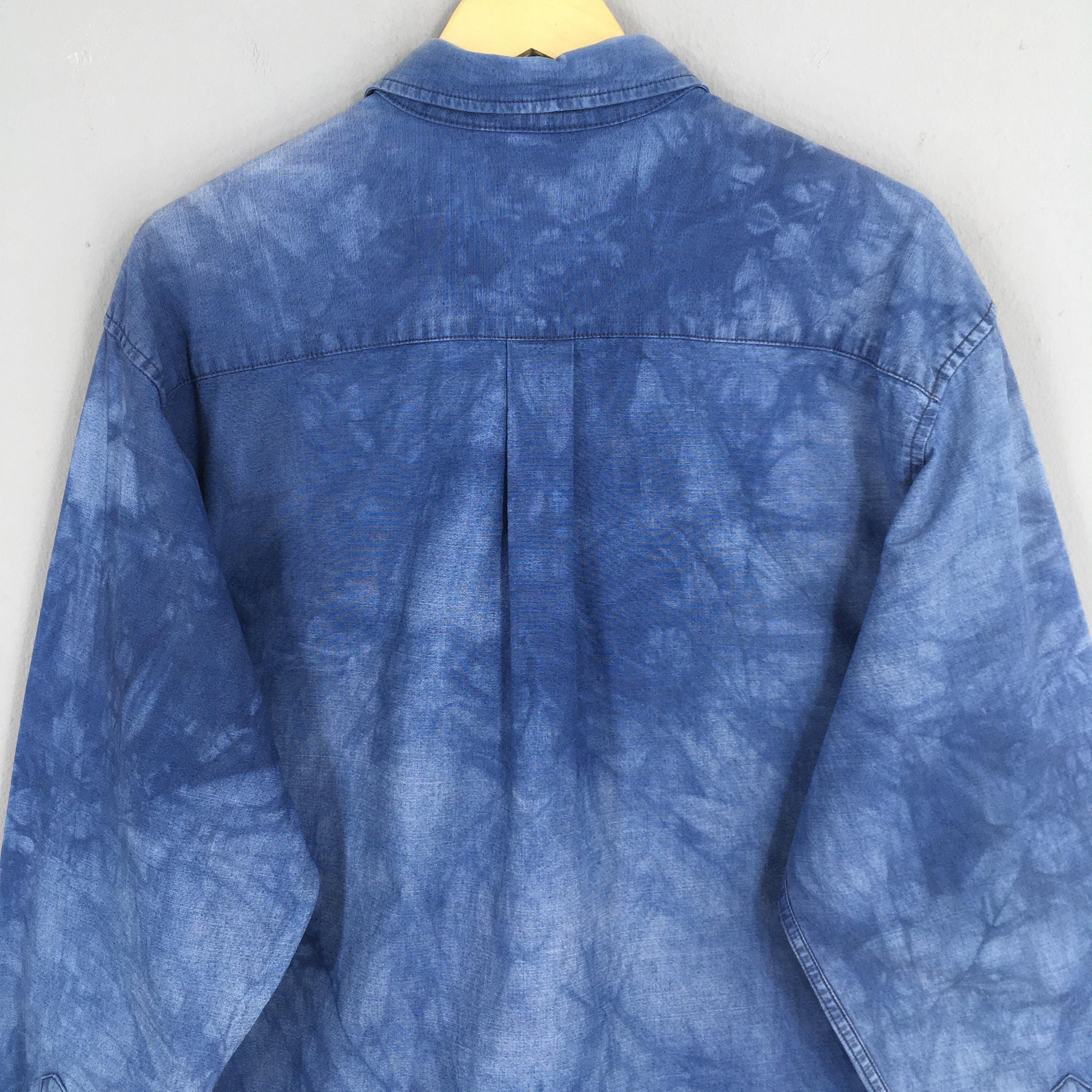 Eddie Bauer Vintage 90's Eddie Bauer Bleach Blue Flannel Medium Size US M / EU 48-50 / 2 - 8 Thumbnail