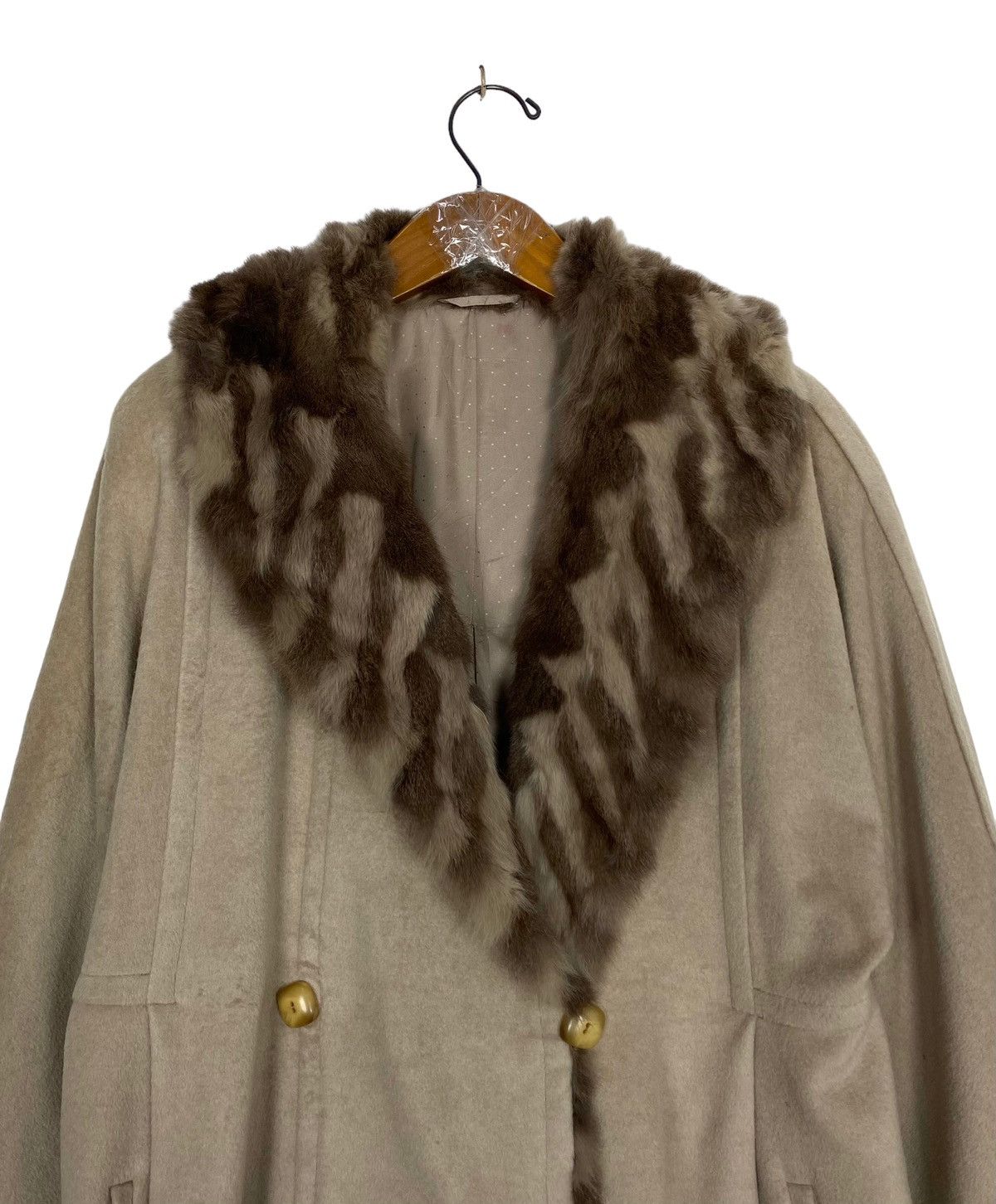 Vintage Rare‼️ Vtg CALW Cashmere Fur Coat Parka Made West Germany Size L / US 10 / IT 46 - 3 Thumbnail