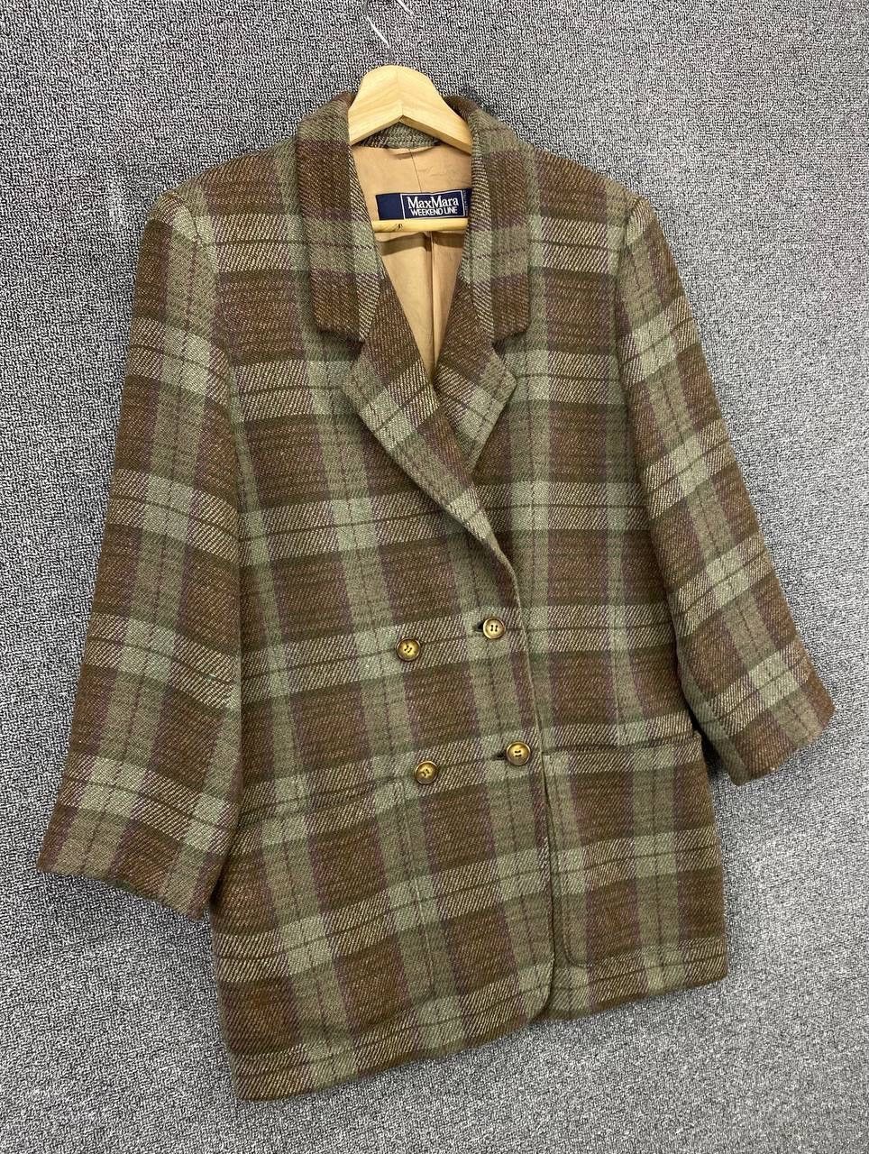 Max Mara Vintage Max Mara Weekend Line Shadow Plaid Wool Coat Jacket Size M / US 6-8 / IT 42-44 - 2 Thumbnail