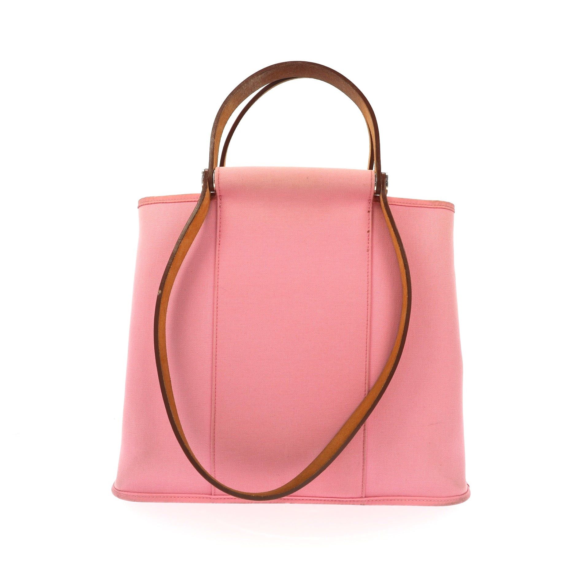 image of Hermes Cabag Handbag In Pink Fabric, Women's