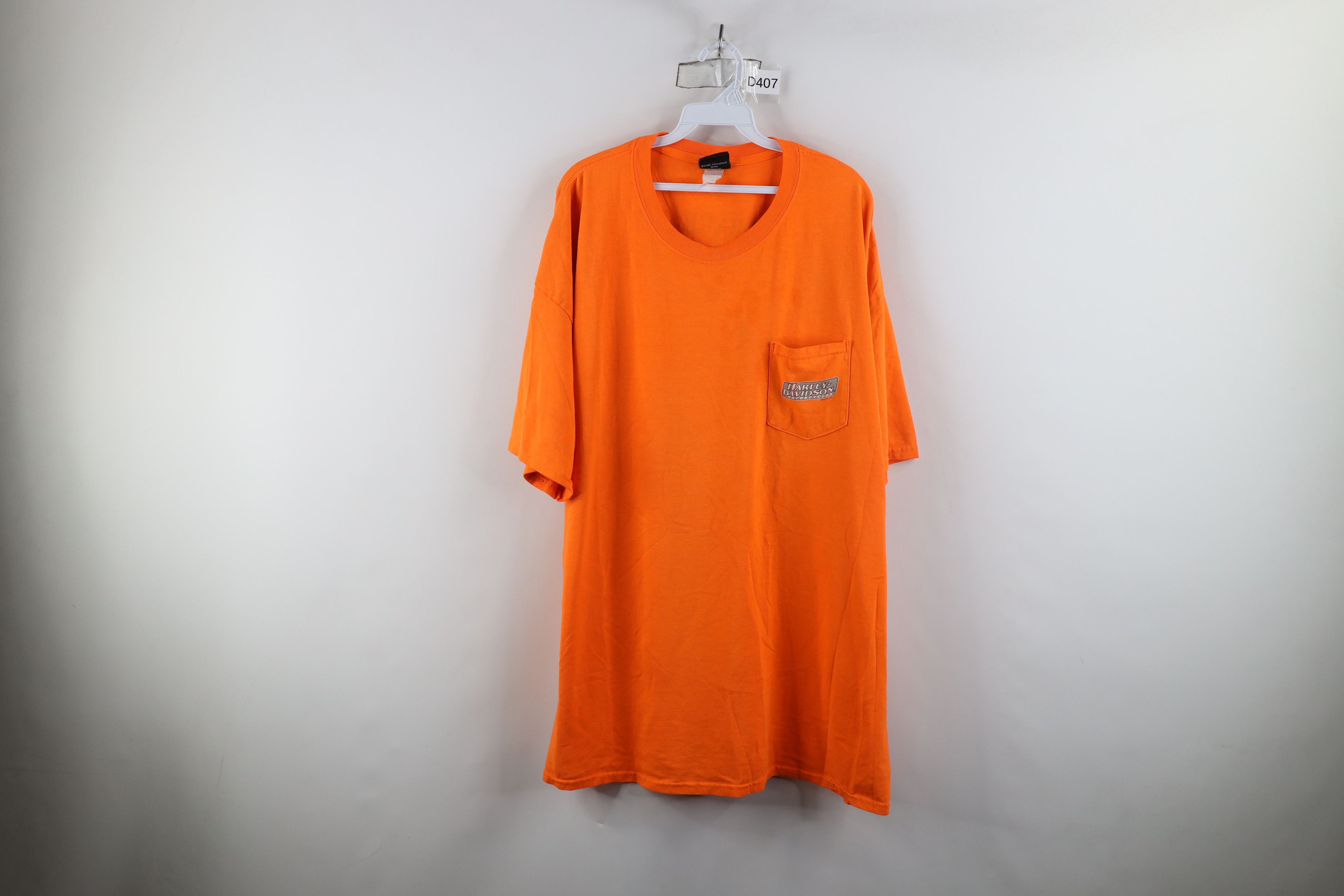 Harley Davidson × Vintage Y2K Harley Davidson Spell Out Pocket Short Sleeve T-Shirt Size US XXL / EU 58 / 5 - 1 Thumbnail