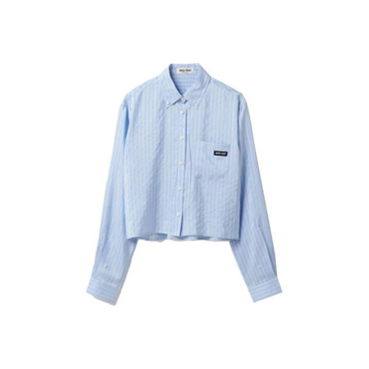 Miu Miu Miu Miu Striped Button Up Shirt Size 40 Size S / US 4 / IT 40 - 1 Thumbnail