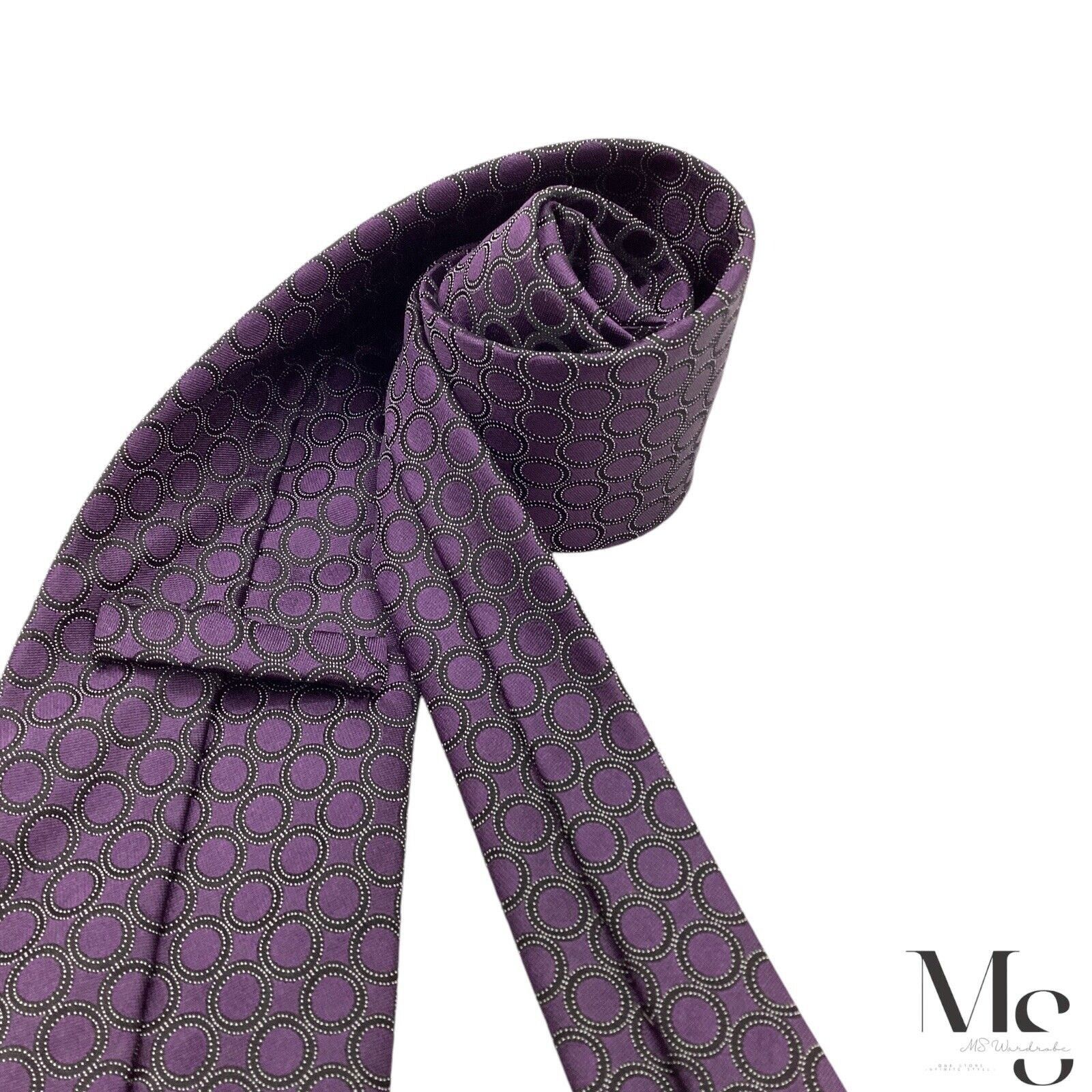 Ermenegildo Zegna Ermenegildo Zegna Purple Geometric Silk Tie Made In Italy W: Size ONE SIZE - 4 Thumbnail