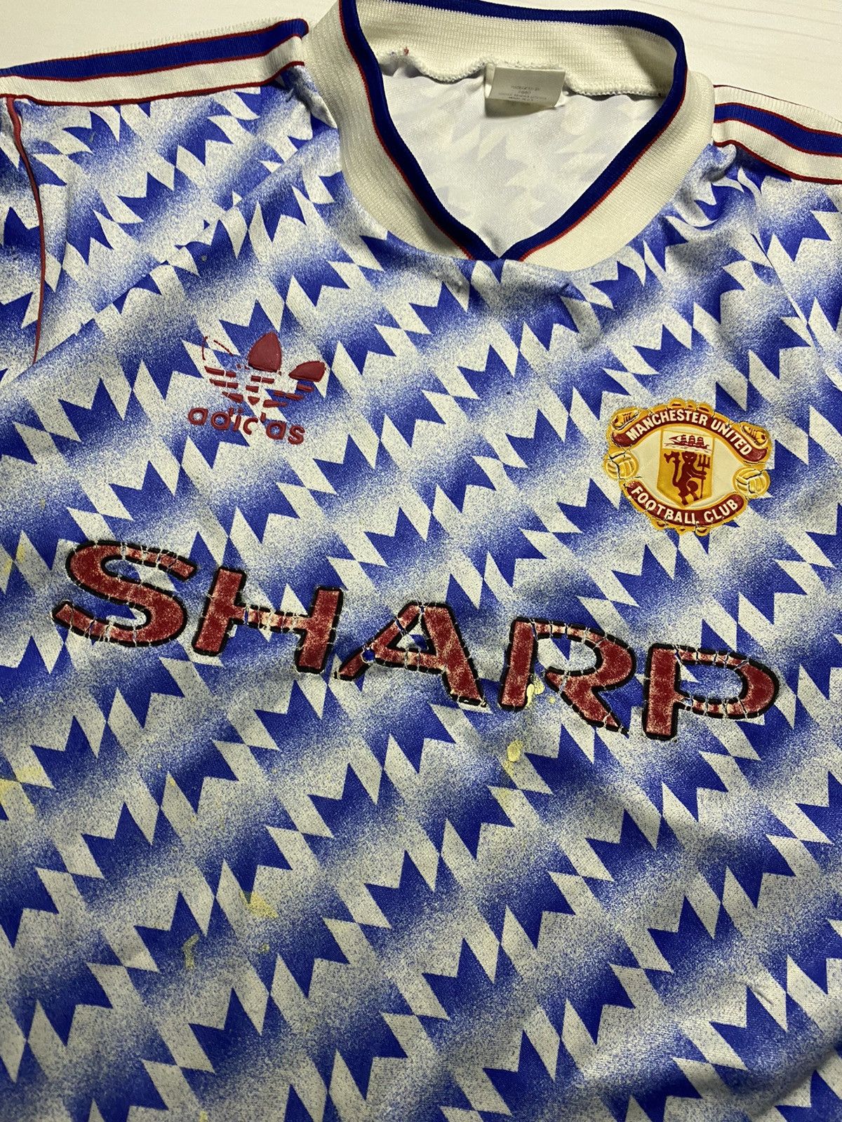 Adidas × Vintage Vintage Manchester United 1990/92 away y2k football t shirt Size US M / EU 48-50 / 2 - 8 Thumbnail