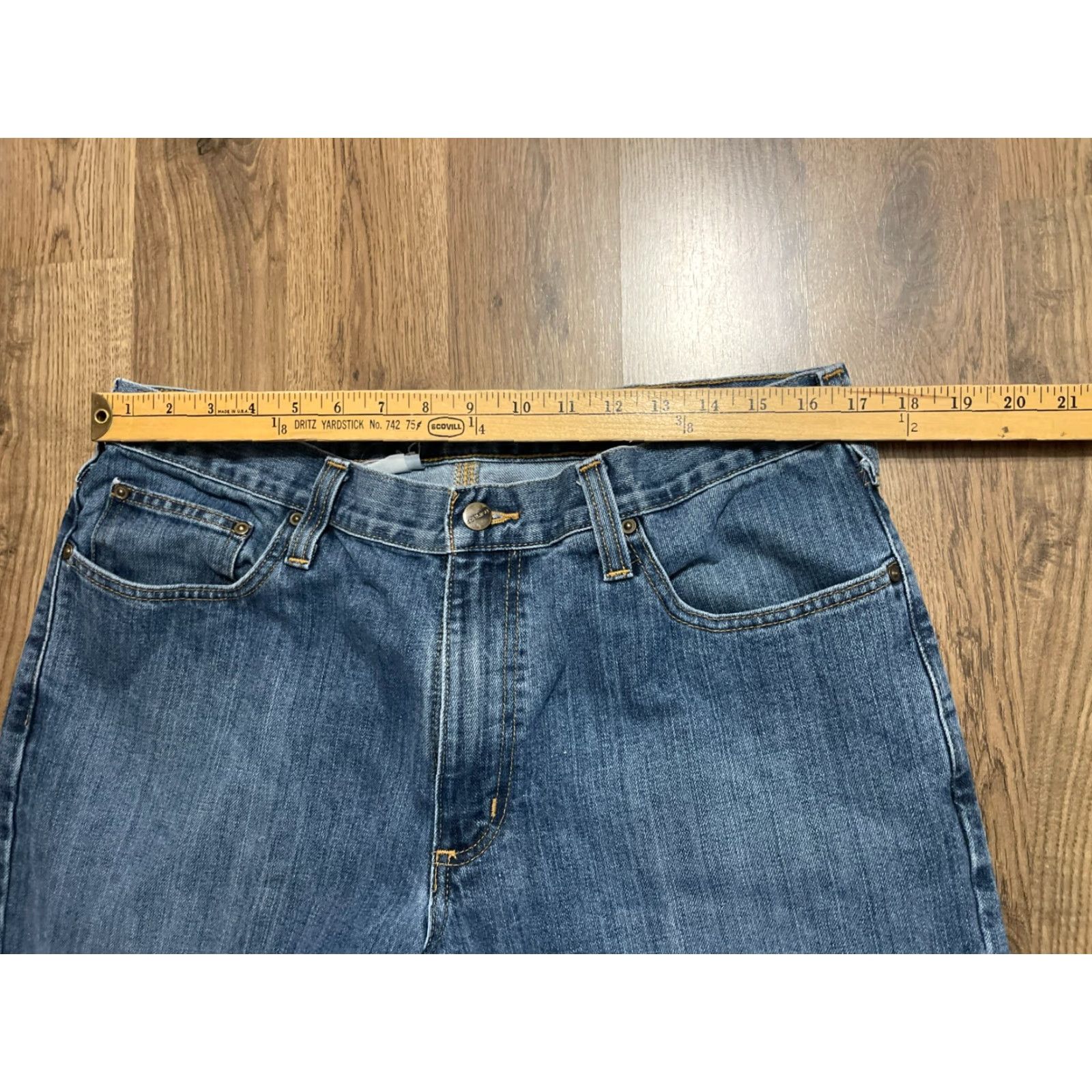 Carhartt Carhartt Jeans Men's 34x31 Blue Denim Straight Leg Pockets Regular Inseam 31in Size US 34 / EU 50 - 6 Thumbnail