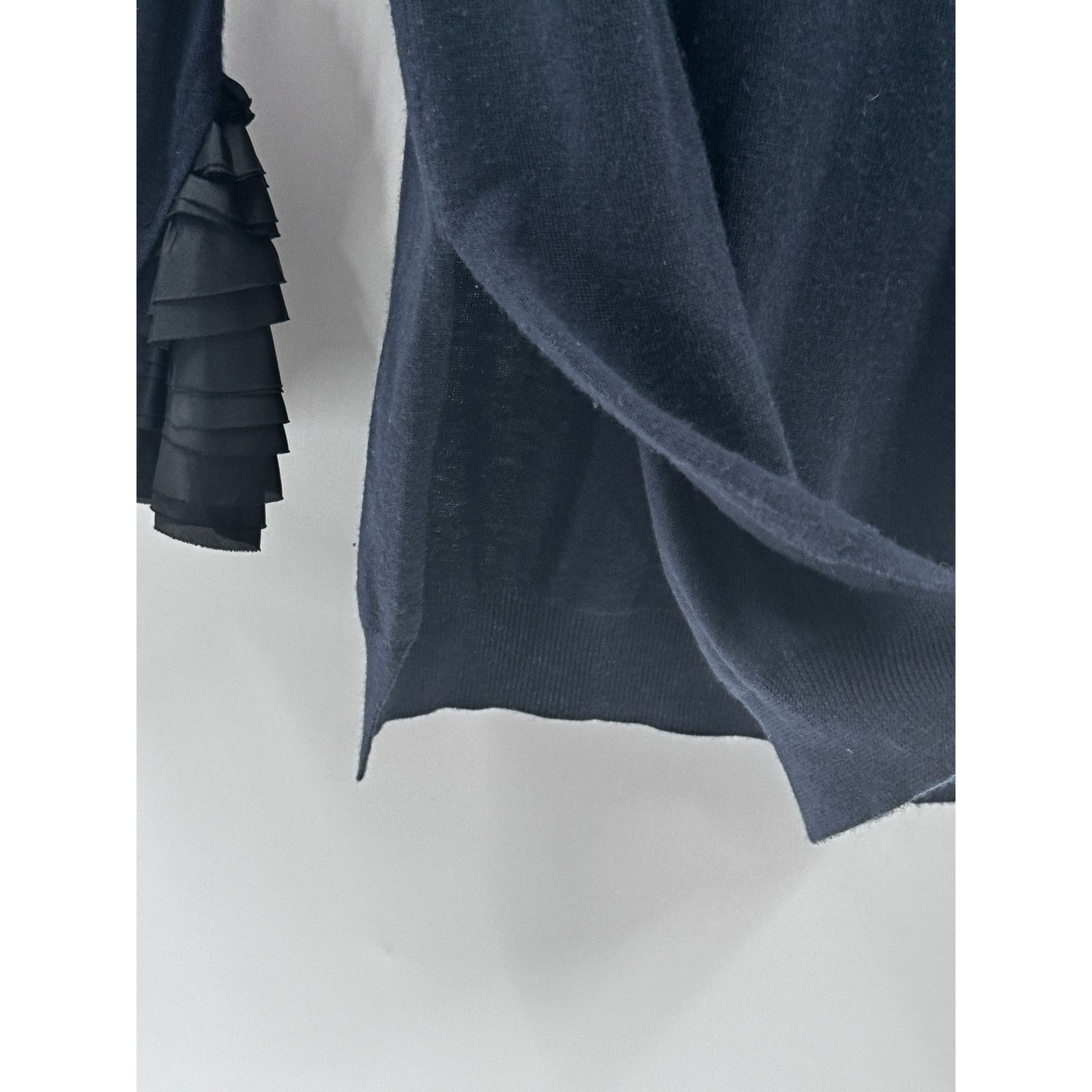 3.1 Phillip Lim 3.1 Philip Lim Coquette Navy Blue Black Ruffle Sweater Small Size S / US 4 / IT 40 - 8 Thumbnail