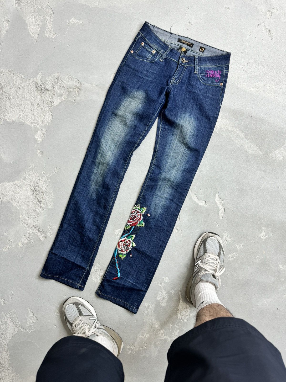 Ed Hardy Vintage Ed Hardy Jeans Skull Tattoo Embroidered Logo Size 27" / US 4 / IT 40 - 2 Thumbnail
