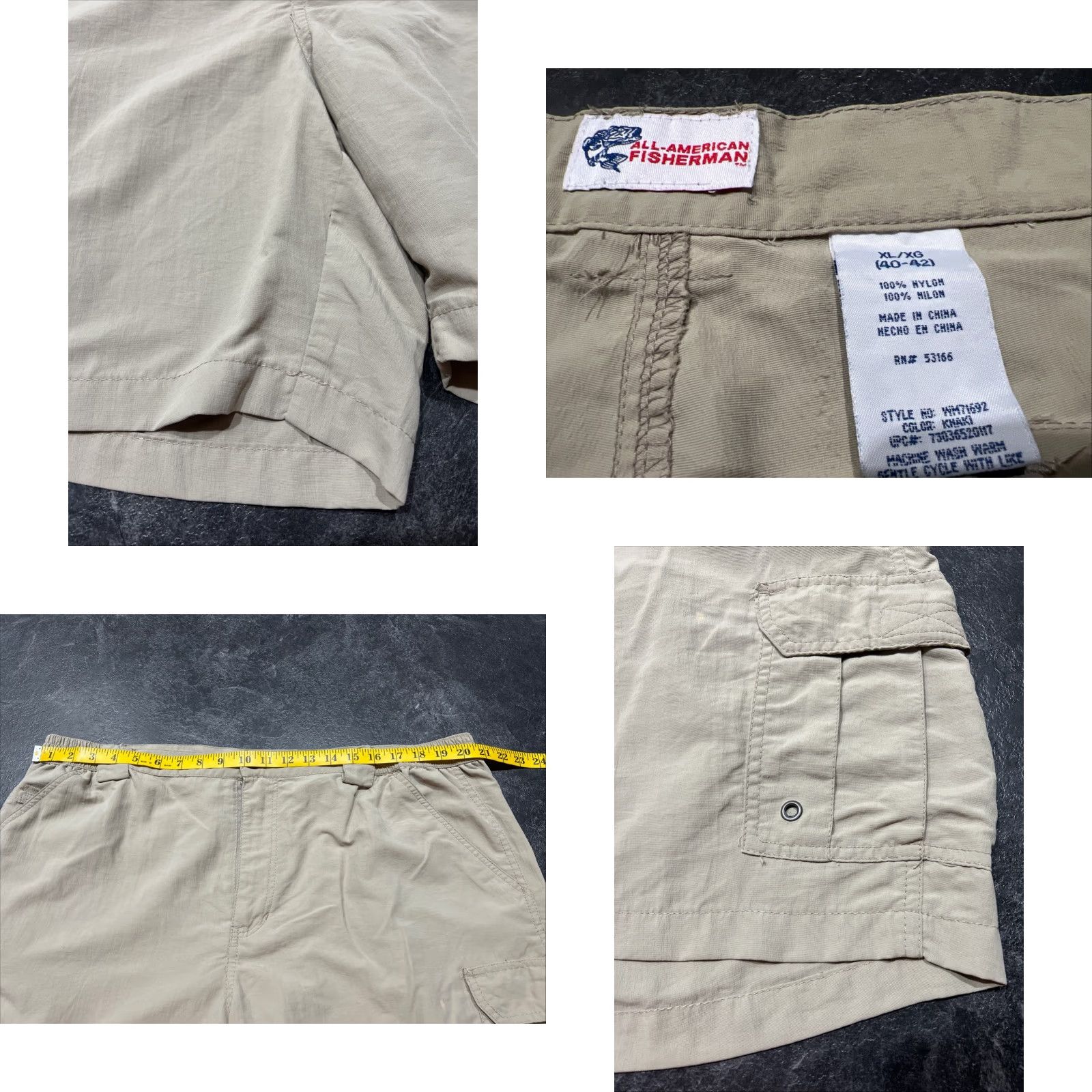 Vintage VINTAGE All American Fisherman Shorts Men XL Beige Nylon Cargo Pockets 70s Outdoor Size US 36 / EU 52 - 8 Thumbnail