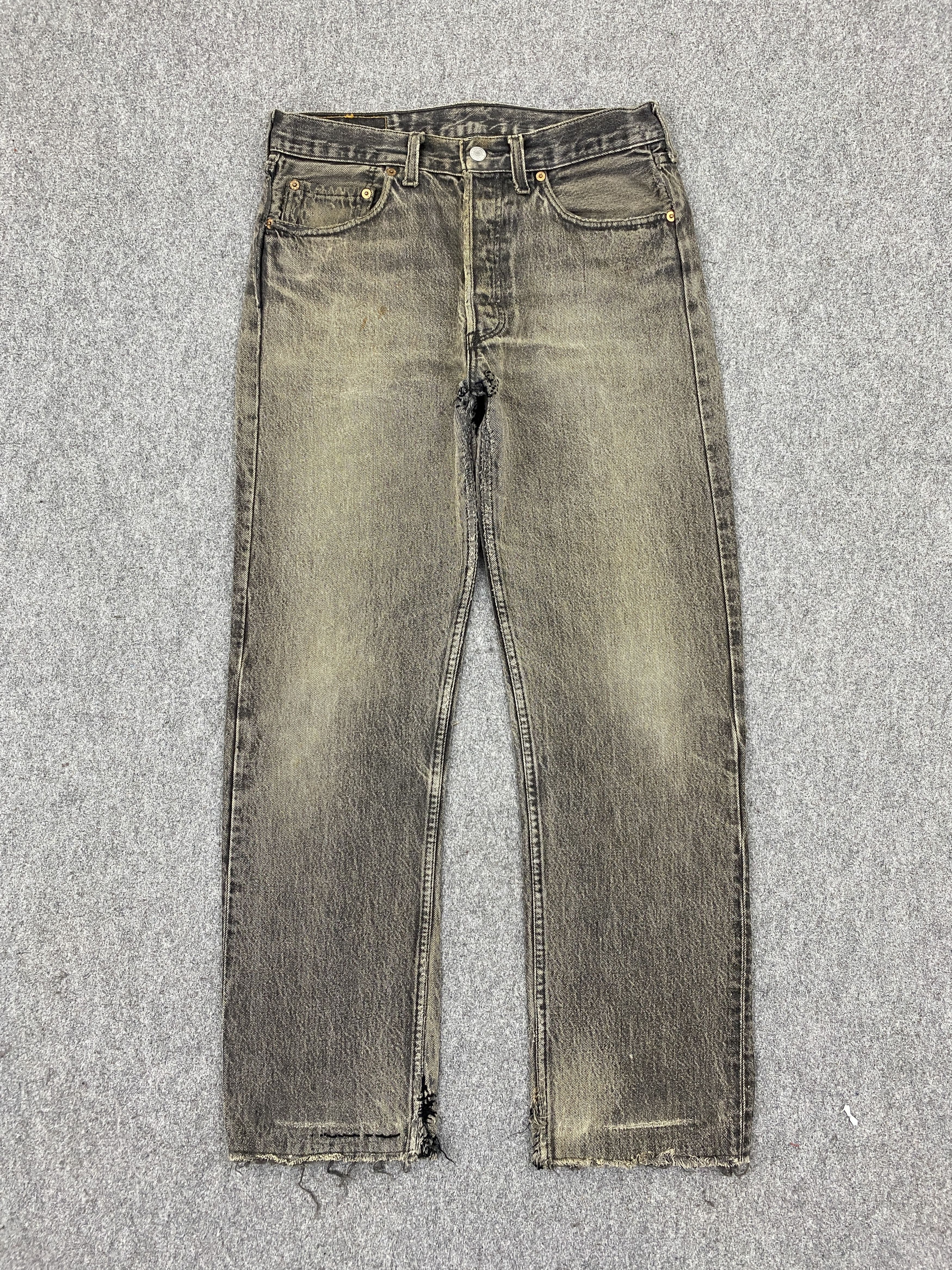 Levi's Vintage Levis 501 Superblack Faded Black Distressed Jeans Size US 30 / EU 46 - 1 Thumbnail