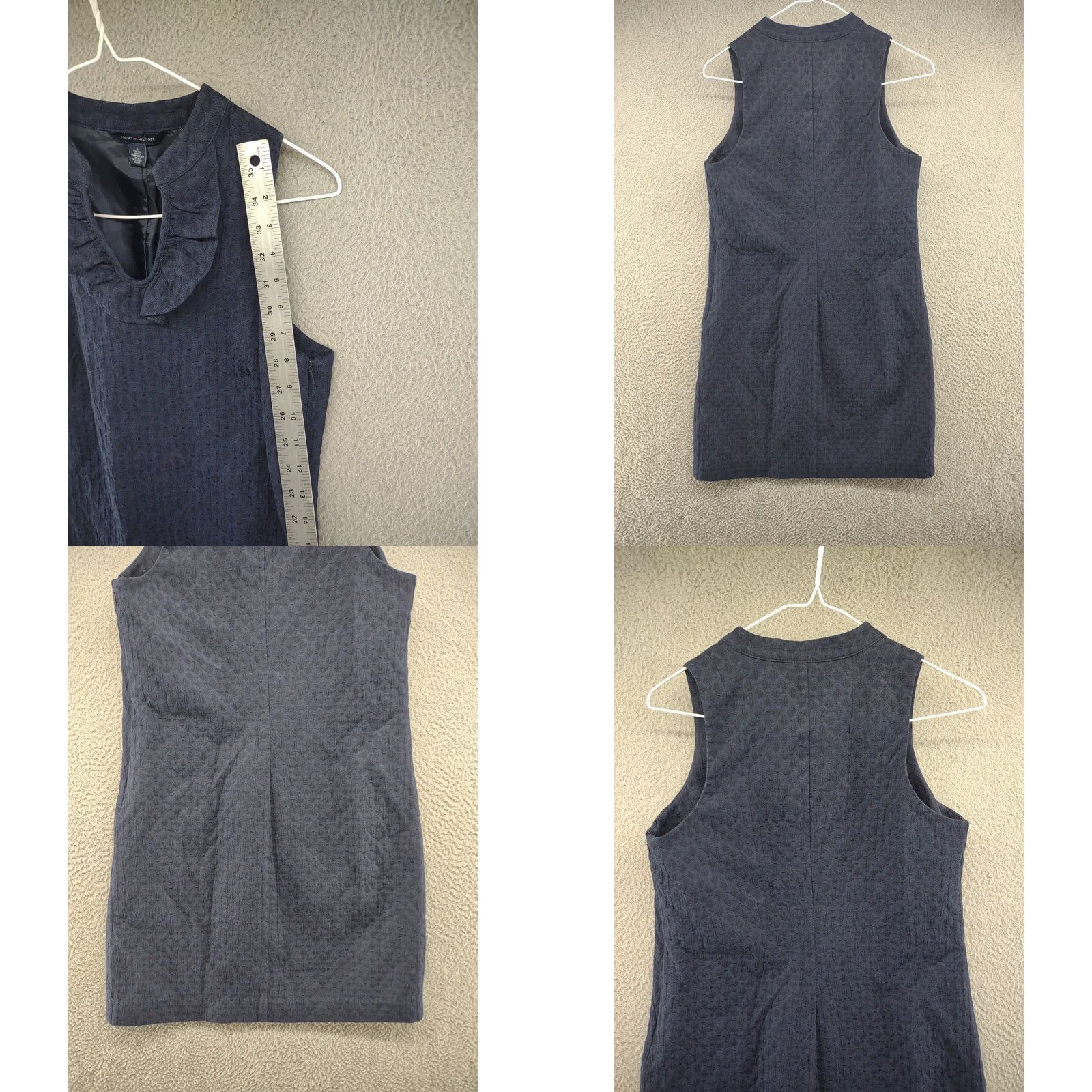Tommy Hilfiger Tommy Hilfiger Women's Sleeveless Textured Scoop V Neck Dress Size 4 Blue Maxi Dress Size S / US 4 / IT 40 - 8 Thumbnail