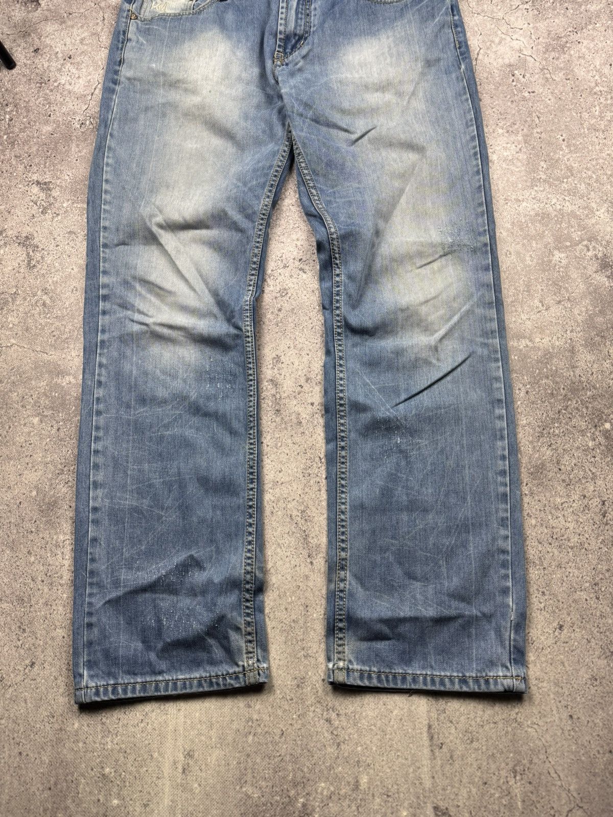 Japanese Brand Y2K Kosmo Lupo Jeans Panther Logo Back Washed Denim Ed Hardy Size US 36 / EU 52 - 2 Thumbnail