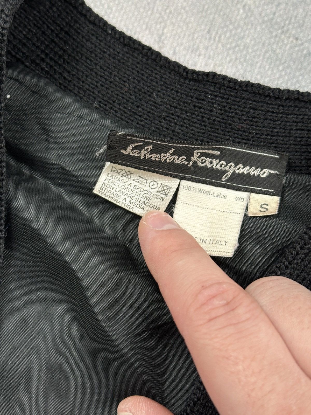 Salvatore Ferragamo Salvatore Ferragamo Geometric Wool Cardigan Archive Italy Size S / US 4 / IT 40 - 8 Thumbnail