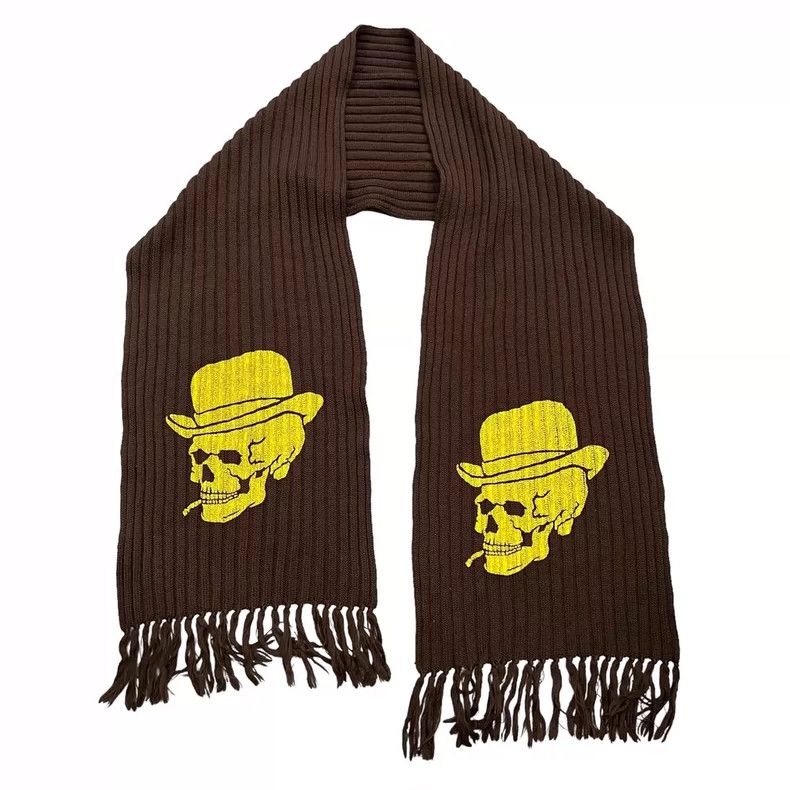 Y's for Men Y's For Men 1990 Skull Denim Wool Scarf Size ONE SIZE - 1 Thumbnail