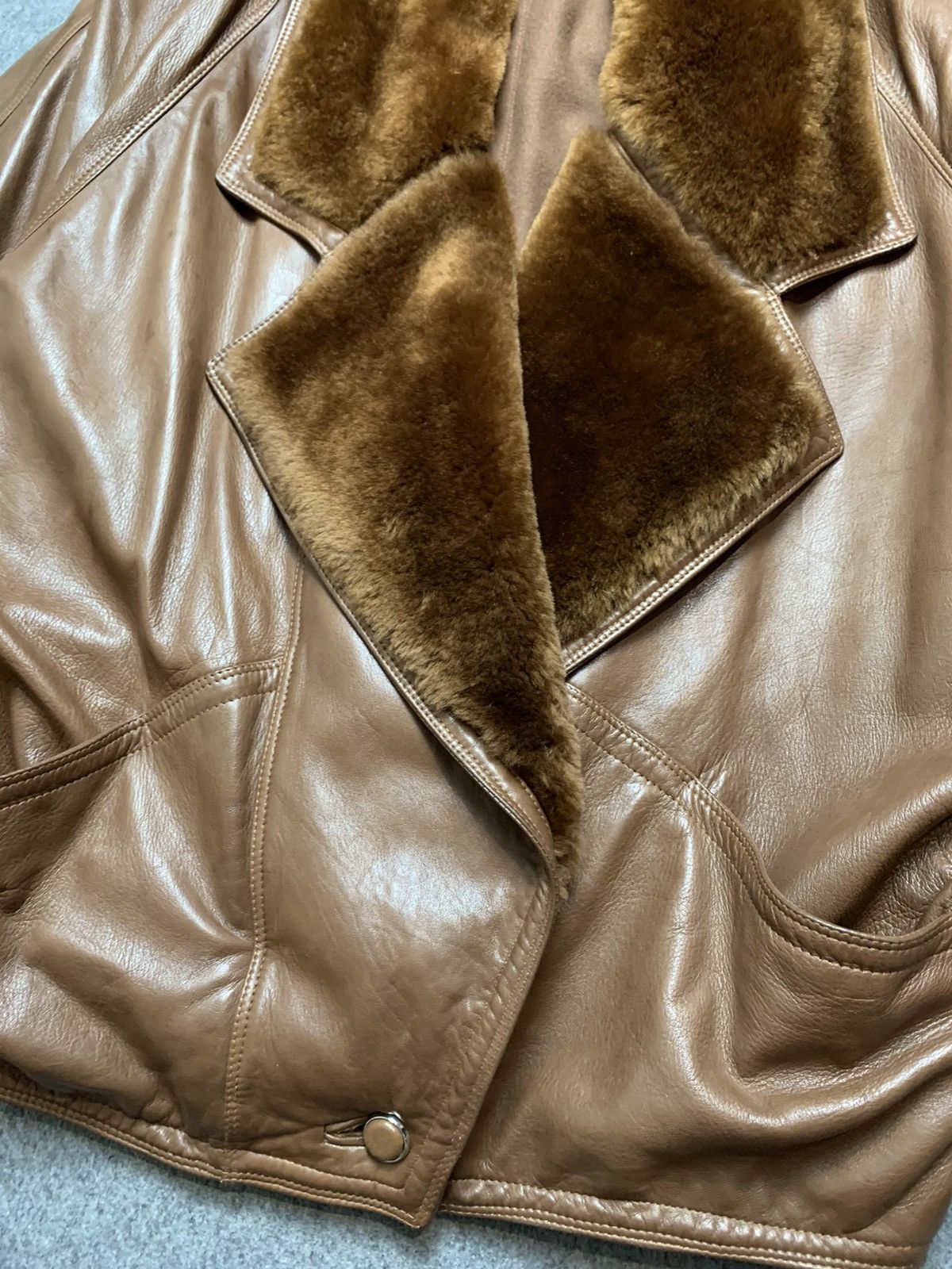 Versace Vintage Gianni Versace fur leather coat Size L / US 10 / IT 46 - 6 Thumbnail