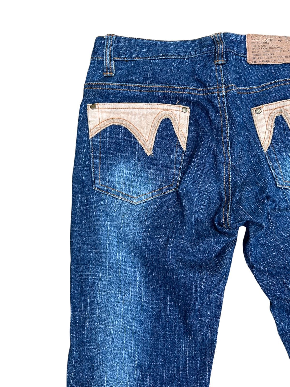 Japanese Brand 💥 LEATHER PATCHWORK FLARED 💥 HIT IT OFF Jeans Size US 27 - 9 Thumbnail