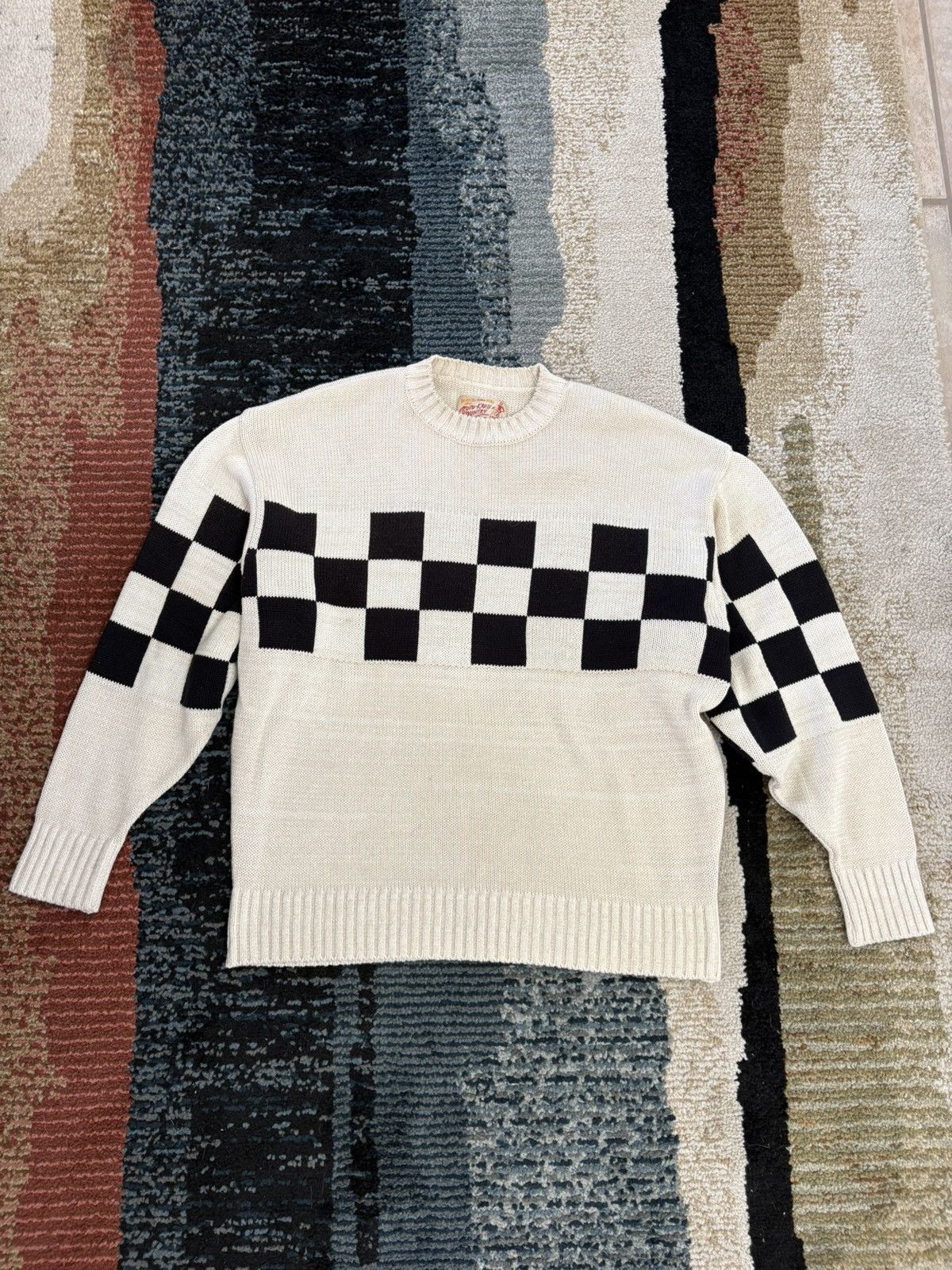 Kapital Kapital Checkered Smiley Face Elbow Sweater Size US S / EU 44-46 / 1 - 1 Thumbnail