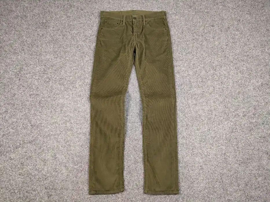 Levi's Vintage Levi’s 511 Green Corduroy Pants Olive Velvet Jeans Size US 28 / EU 44 - 6 Thumbnail