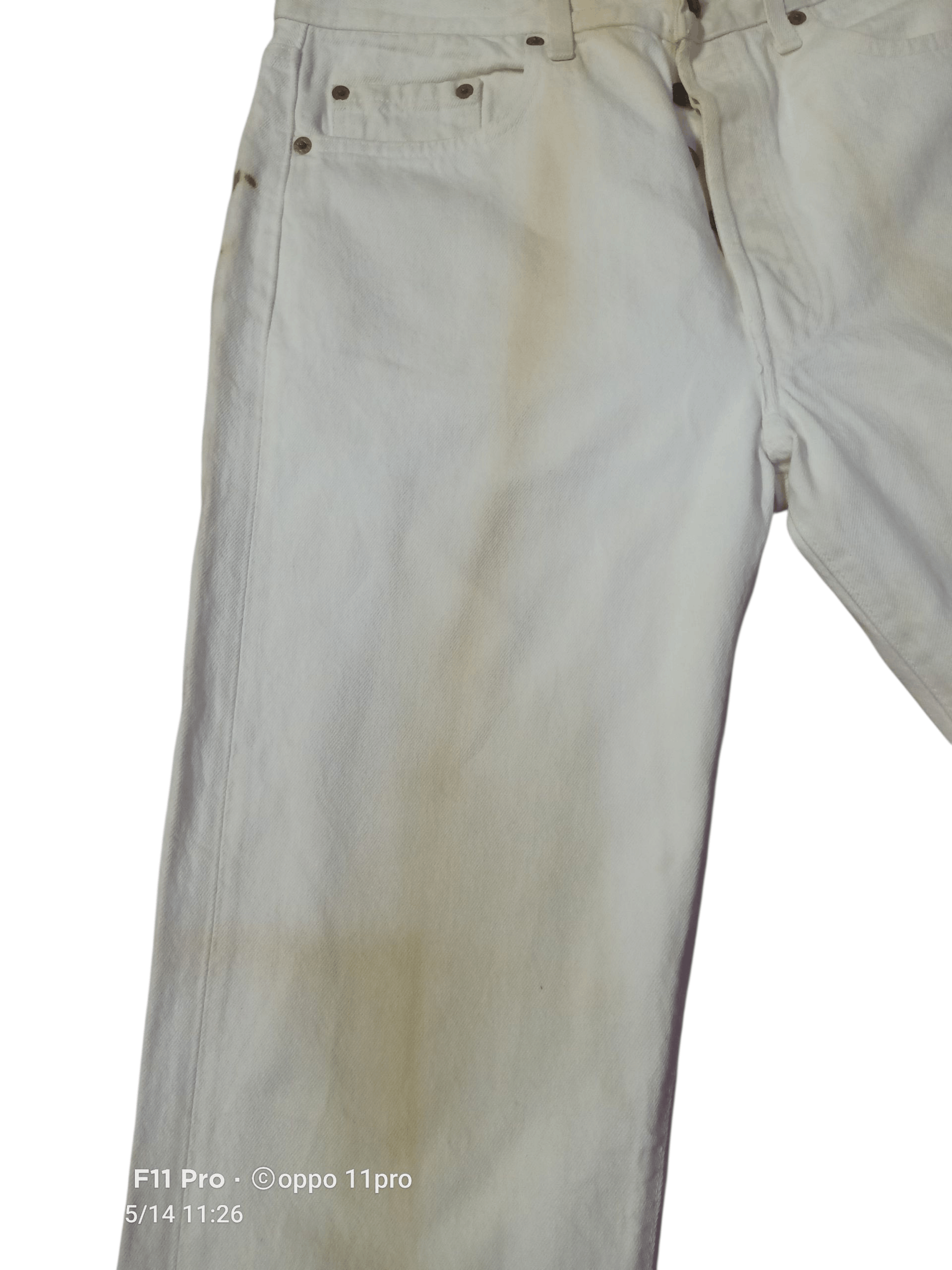 Levi's Vintage Clothing 💥Vintage Levi's 501 White Denim 80s 32x33 💥 Size US 32 / EU 48 - 15 Thumbnail
