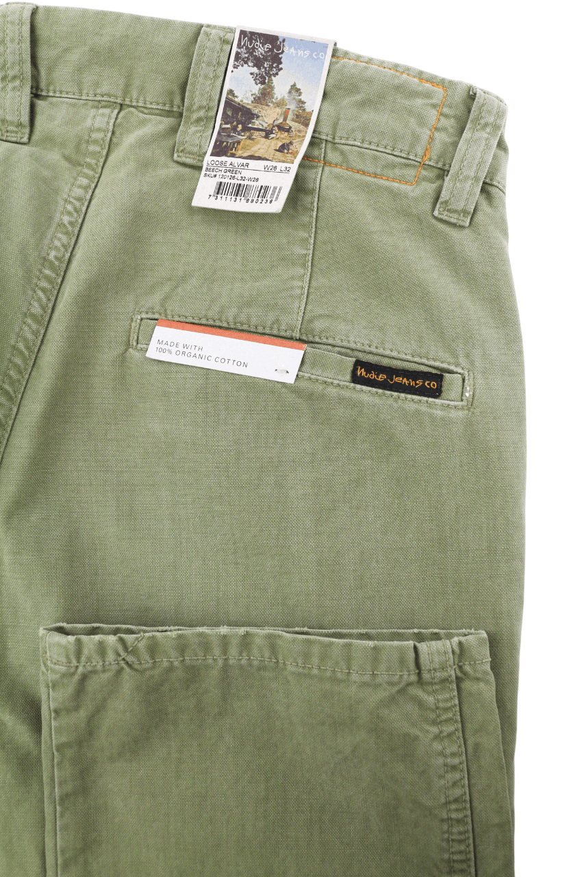 Nudie Jeans LOOSE ALVAR W26/L32 Beech Green Washed Jeans 82575 Size 26" / US 2 / IT 38 - 5 Thumbnail