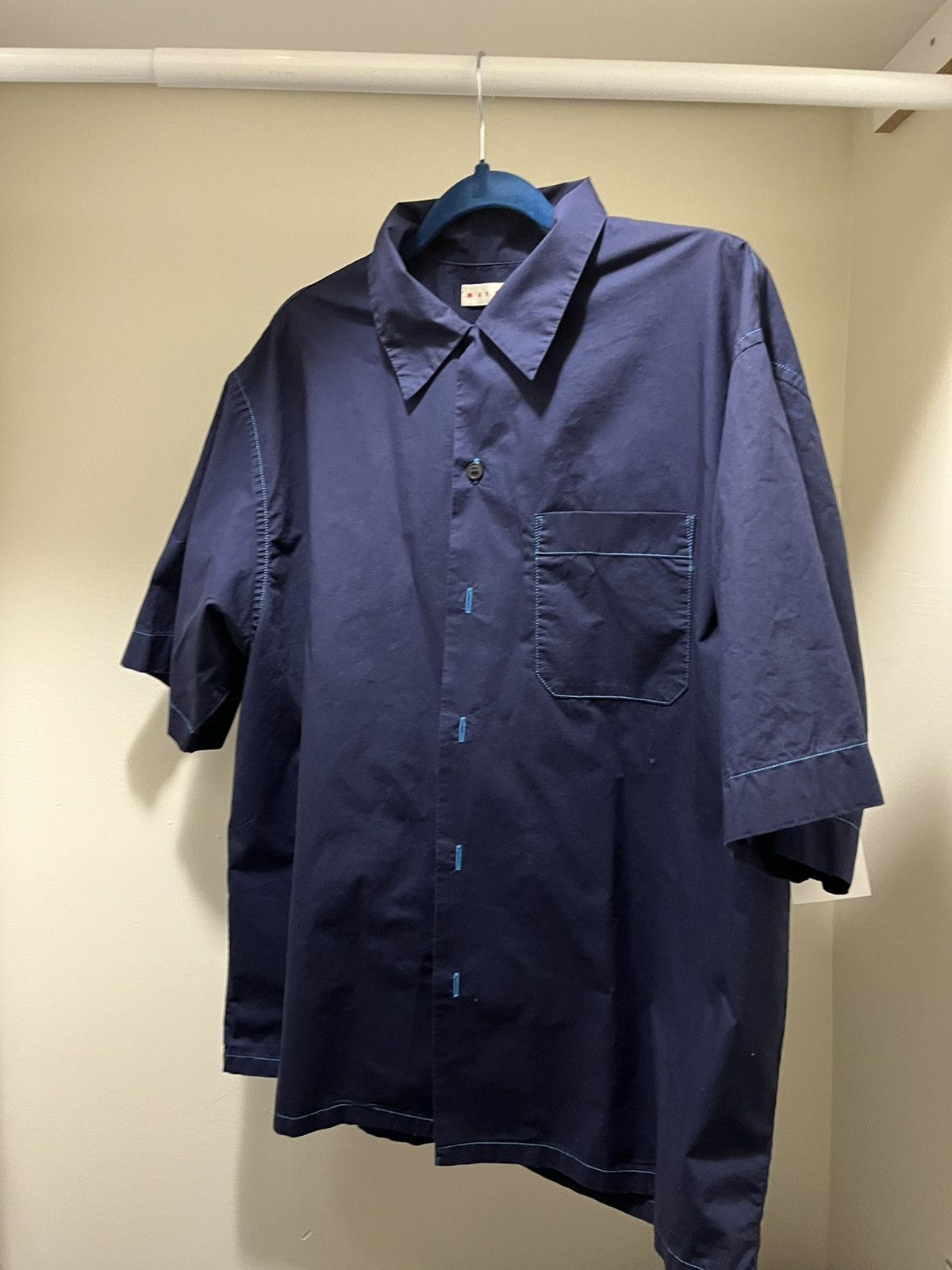 Marni × Uniqlo Marni x Uniqlo blue button up Size US L / EU 52-54 / 3 - 1 Thumbnail