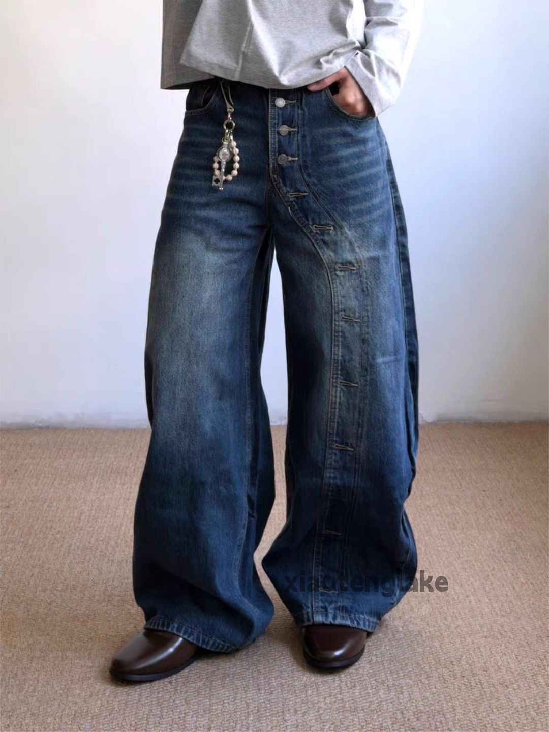 Jean xtl maisonmargiela marni style flared baggy faded jeans Size US 33 - 1 Thumbnail