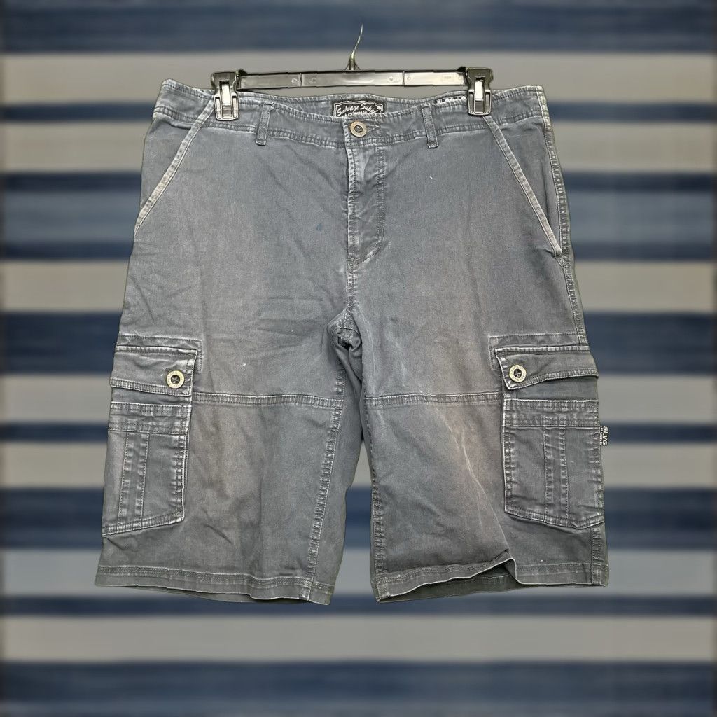 Vintage Buckle Cargo Shorts Mens 36 Blue Ripstop Regular Fit 90s Rock Skater Size US 36 / EU 52 - 1 Thumbnail
