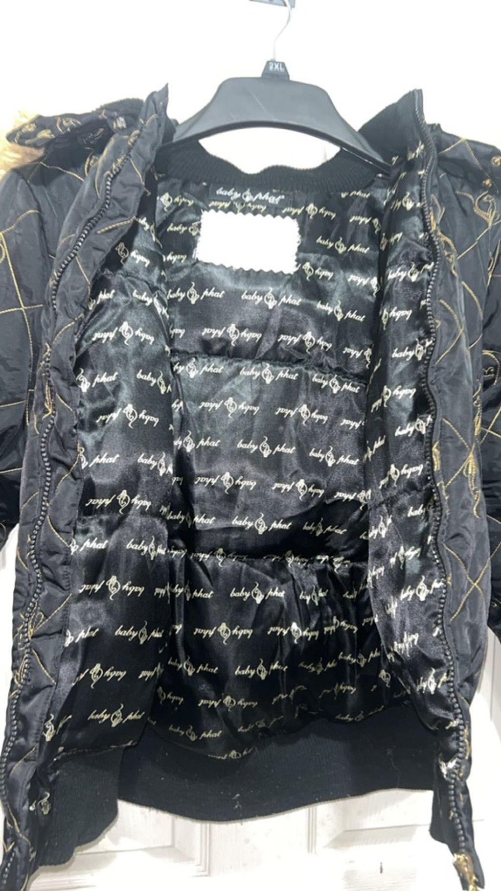 Other Juniors Baby Phat Black Gold Quilted Bomber Jacket XL Size XL / US 12-14 / IT 48-50 - 3 Thumbnail