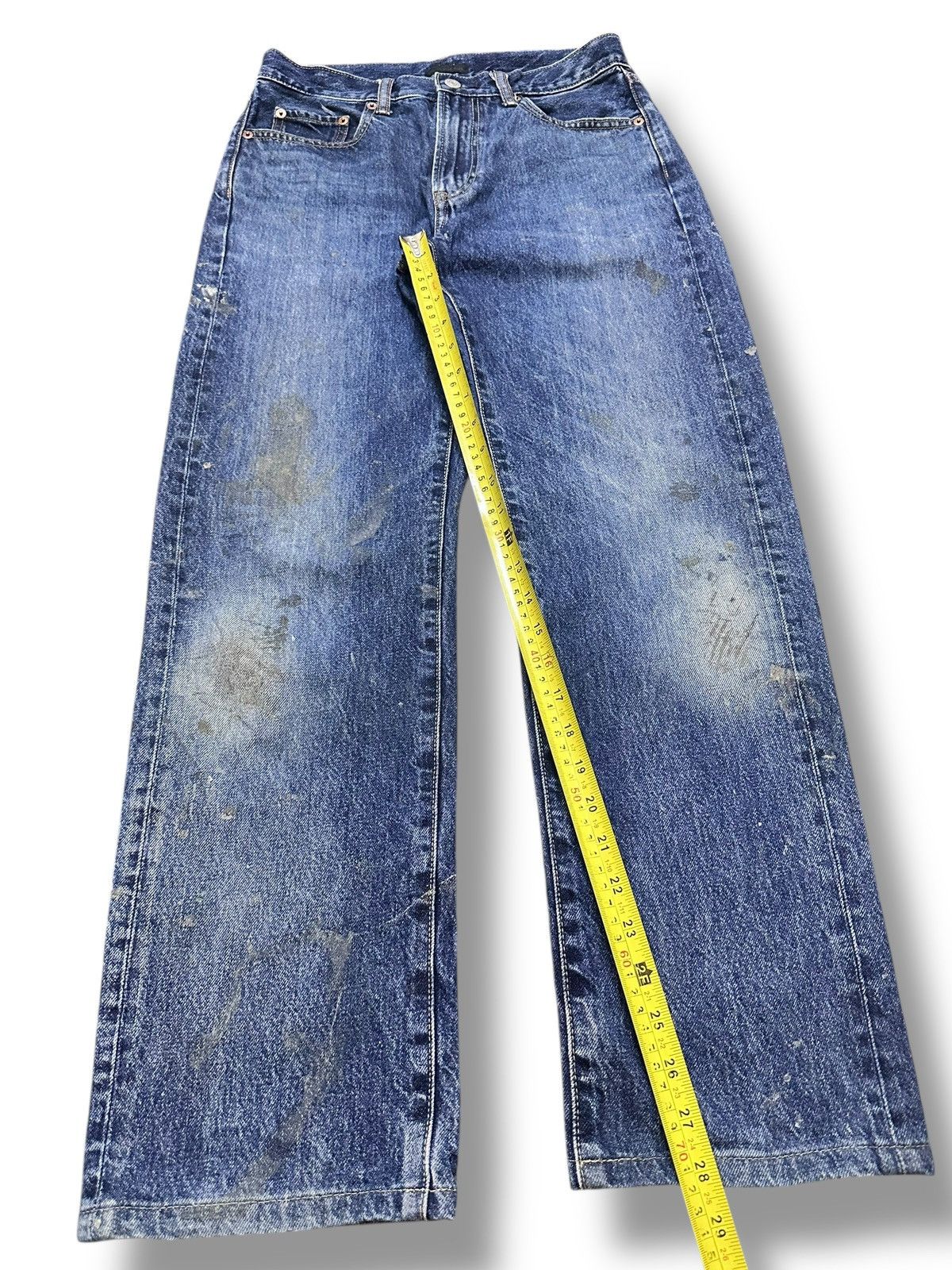 Japanese Brand Uniqlo Painted Striked Jeans With Baggy Wideleg Style Size US 30 / EU 46 - 12 Thumbnail