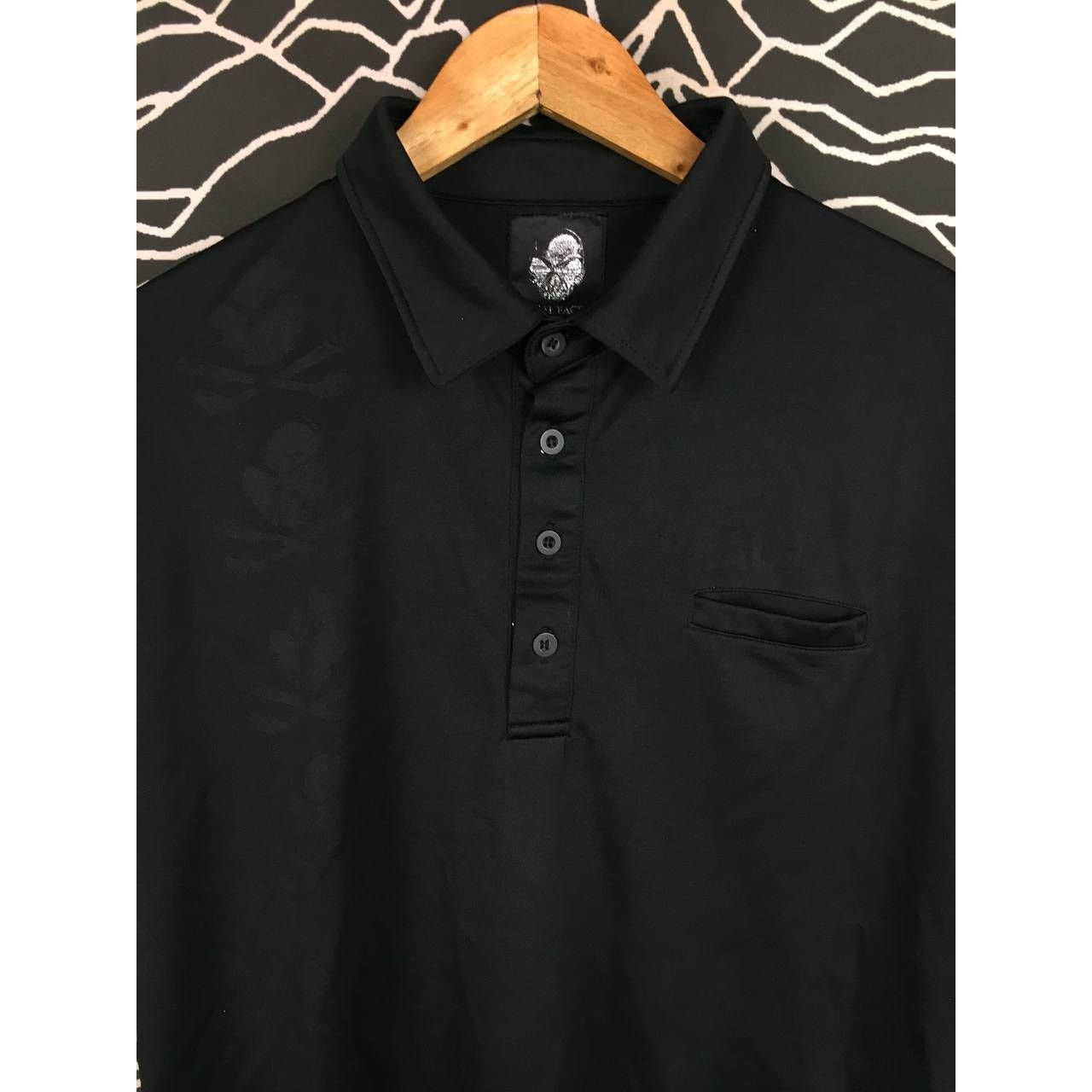 Vintage Real Face Mono Skulls Graphic Streetwear Polo Tee Size US M / EU 48-50 / 2 - 3 Thumbnail