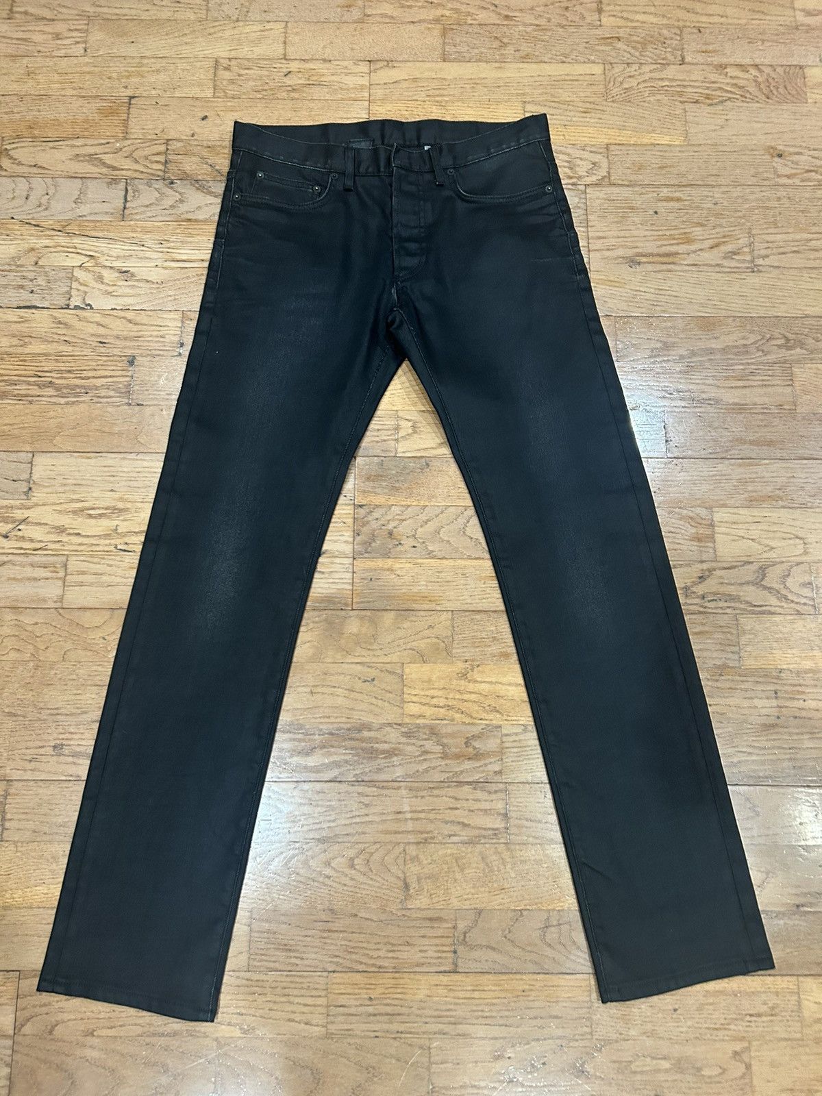 image of Dior Homme Black Waxed Denim, Men's (Size 30)