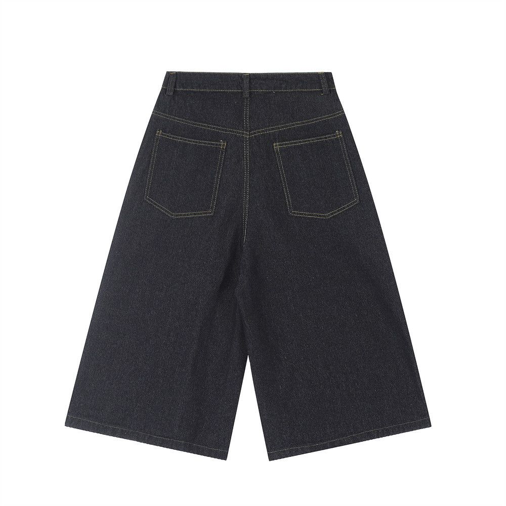 Japanese Brand × Jean Loose men's fun cartoon flocking embroidered denim shorts Size US 34 / EU 50 - 2 Thumbnail
