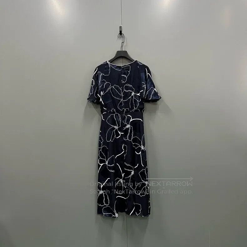 Other Max Mara Navy Floral Line Dress Size L / US 10 / IT 46 - 2 Thumbnail