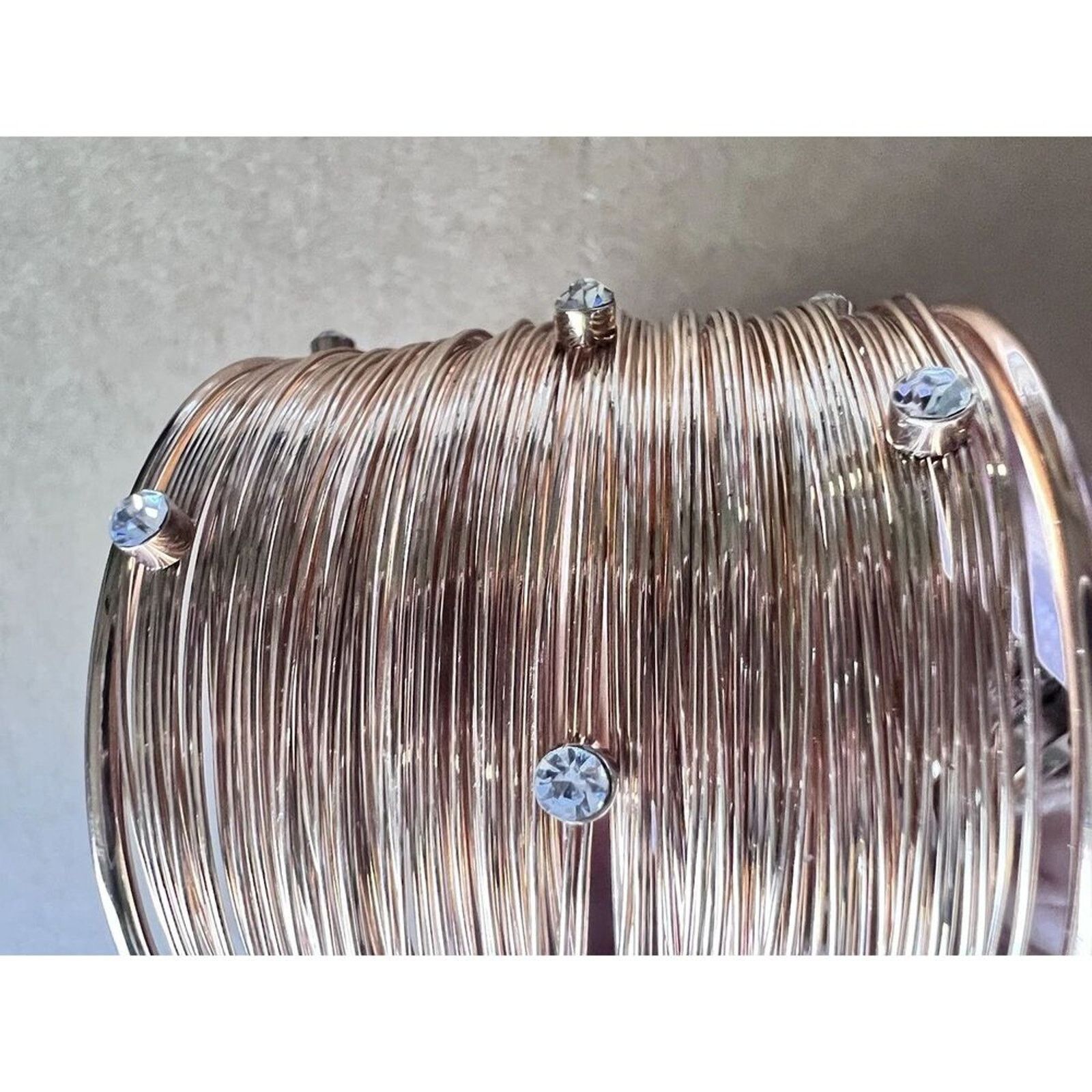Other Gold Tone Wire Wrap Rhinestone Cuff Bracelet Bangle Size ONE SIZE - 4 Thumbnail