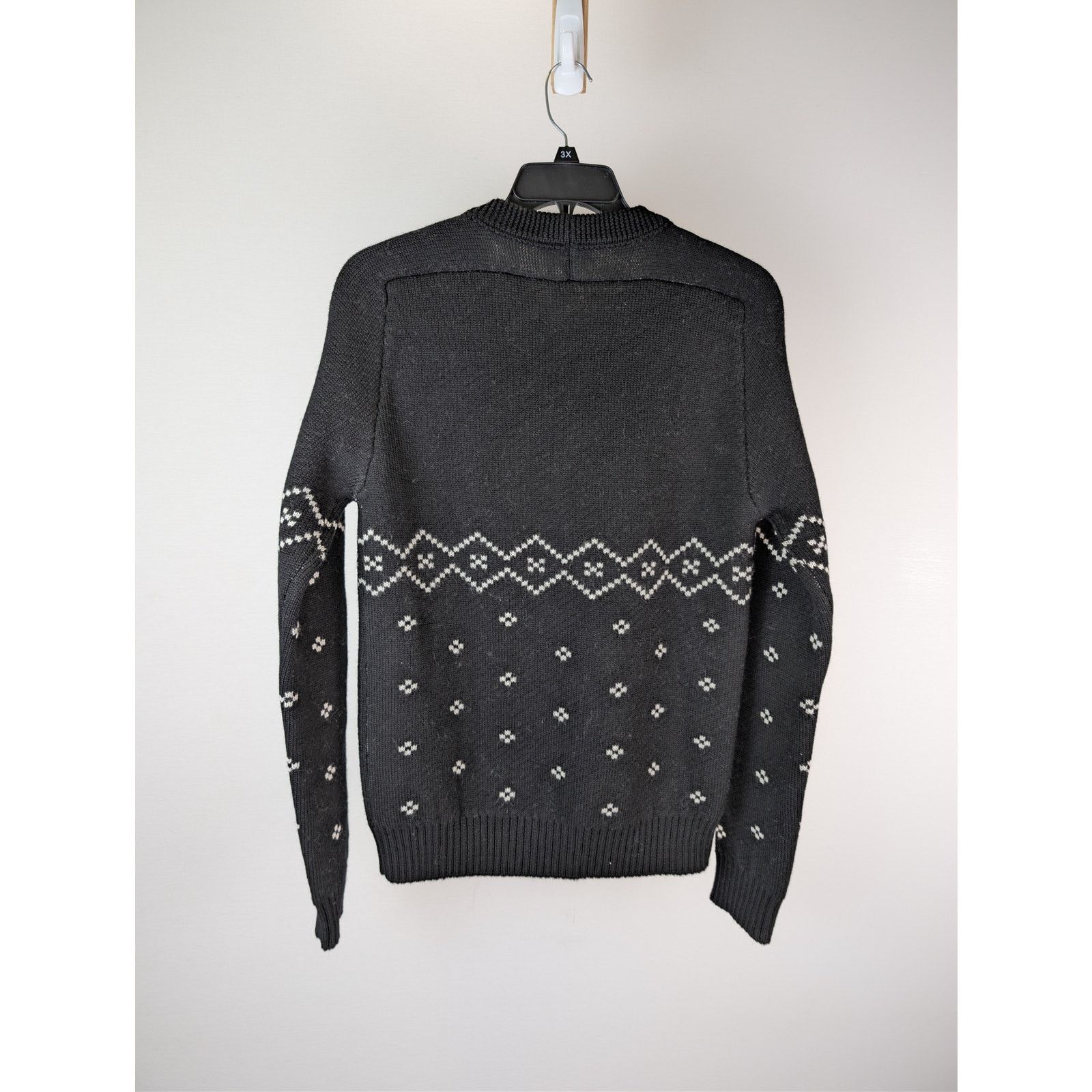 Saint Laurent Paris o1rshd1 Nordic Knit Wool Reindeer Sweater in Black Size US L / EU 52-54 / 3 - 9 Thumbnail