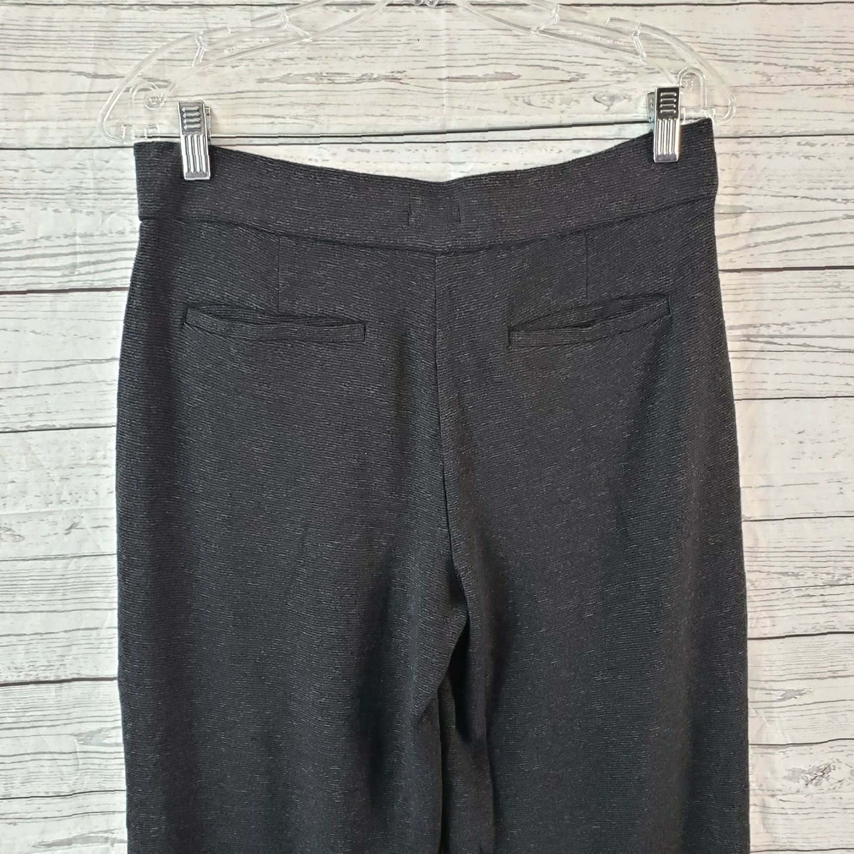 Ann Taylor Ann Taylor LOFT Womens Cropped Wide Leg Pants Sz Small Black Gray Mid Rise Pants Womens Small Crop Wide-Leg Black Size 28" / US 6 / IT 42 - 4 Thumbnail