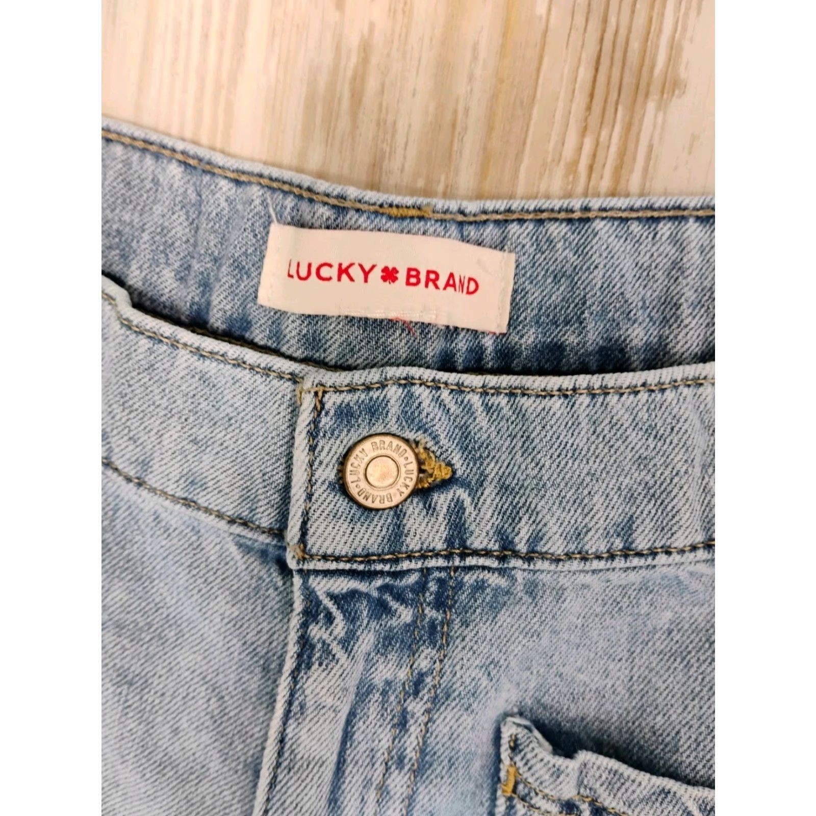 Lucky Brand Lucky Brand Jeans High Rise Wide-Leg Crop Women 34x25 Light Wash Denim Cotton Regular Inseam 25 Inches Blue 34 Waist 34 Size 24" / US 00 / IT 34 - 7 Thumbnail