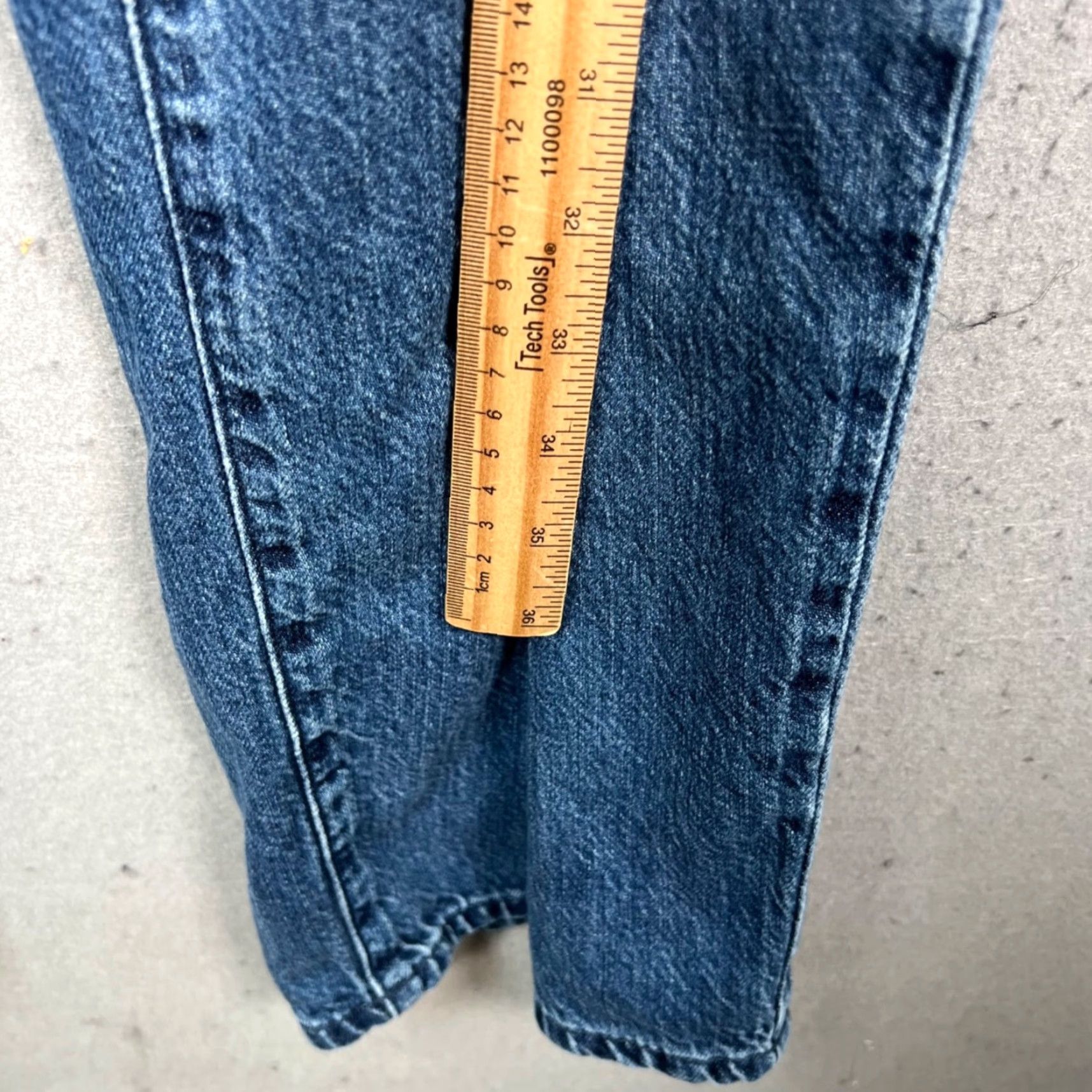 Uniqlo Uniqlo Womens XL Denim Straight Leg Jeans 31 in Inseam Blue Cotton Linen Lyocell Pants Men's? Size 40" / US 18 - 5 Thumbnail