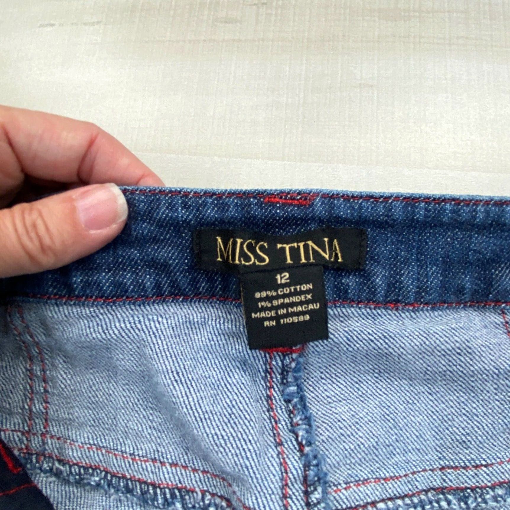 Vintage Miss Tina Womens Blue Denim Straight Mid Rise Jeans 32x28 Size 34" / US 12 / IT 48 - 4 Thumbnail
