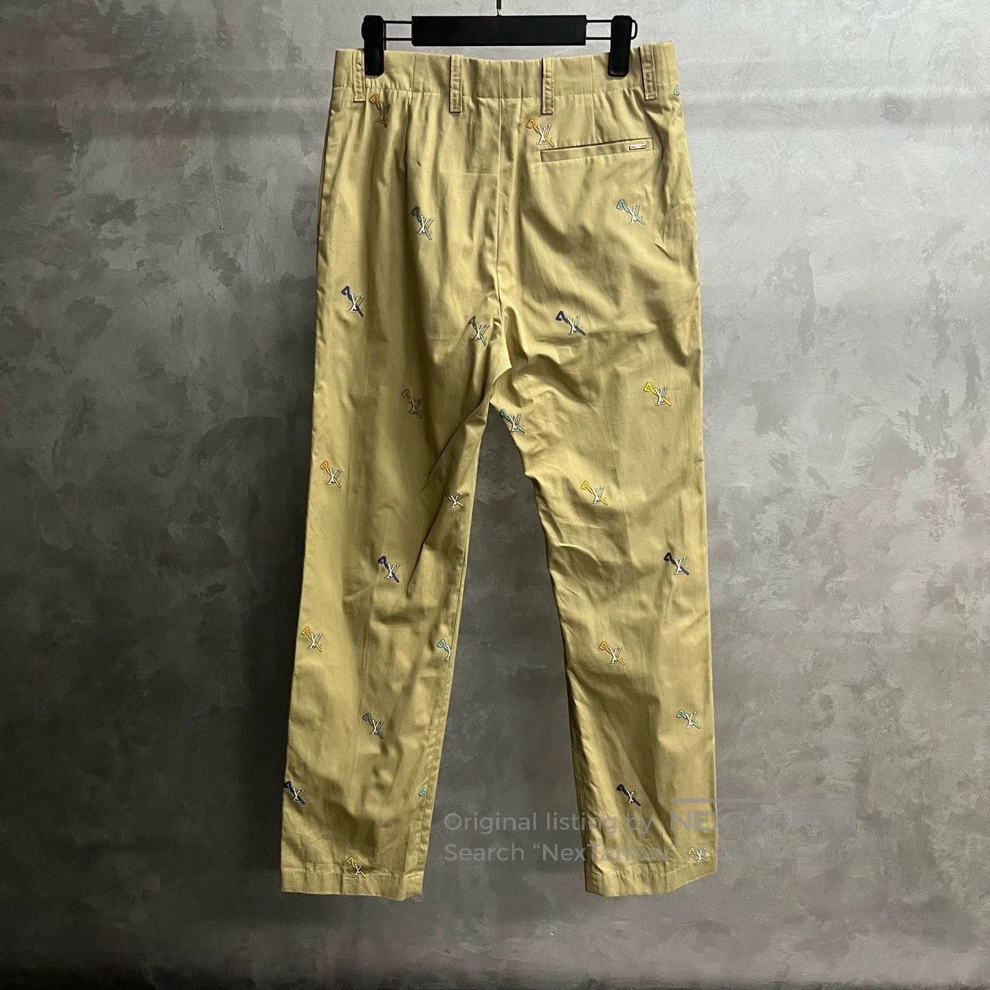 Louis Vuitton beige logo print straight casual pants. Size US 30 / EU 46 - 3 Thumbnail