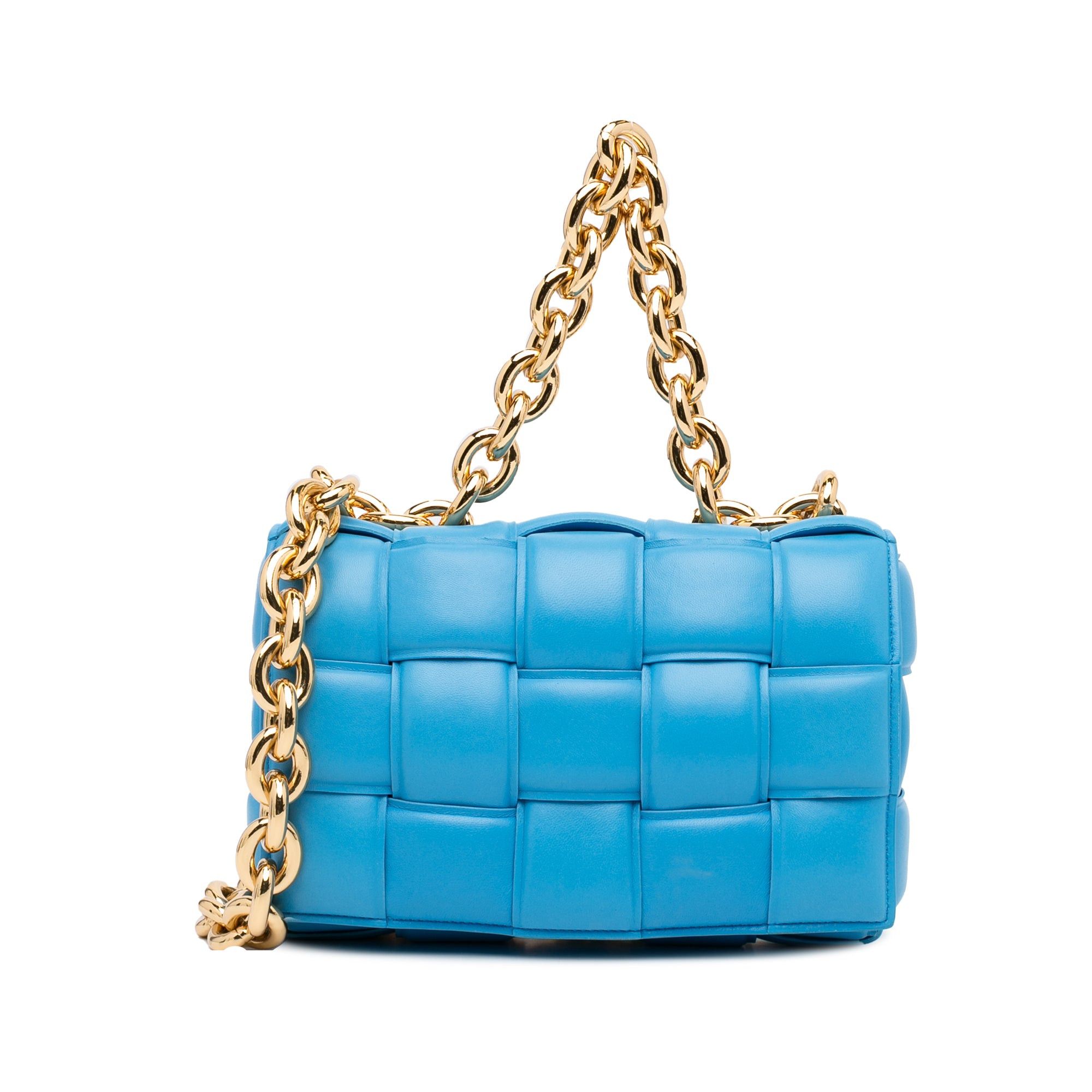 Bottega Veneta Bottega Veneta Nappa Intrecciato Padded Chain Cassette Satchel Blue Size ONE SIZE - 1 Thumbnail