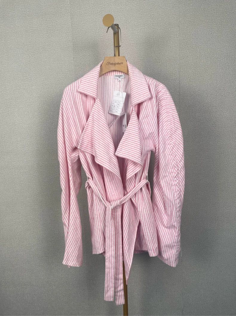 Chanel Chanel Pink White Stripe Coat - dmc Size US XS / EU 42 / 0 - 1 Thumbnail