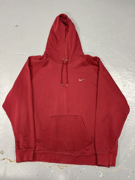 Red discount swoosh hoodie