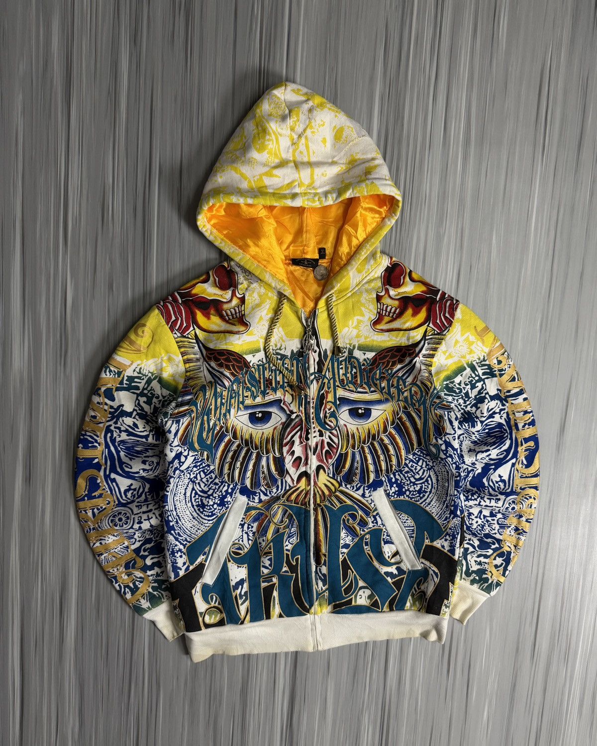 Christian Audigier Christian Audigier Y2K All Over Print Graphic Zip Hoodie Size US XS / EU 42 / 0 - 2 Thumbnail