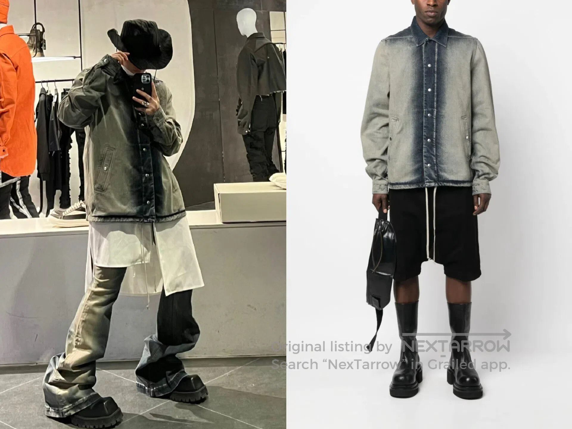 Rick Owens RICK OWENS Gradient Washed Denim Jacket Size US S / EU 44-46 / 1 - 7 Thumbnail