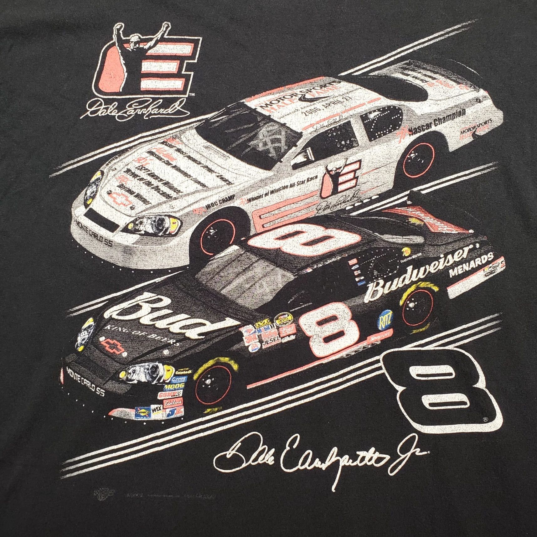 NASCAR VINTAGE Dale Earnhardt Nascar Shirt Mens XL Black Hall of Fame Tribute Jr TEE Size US XL / EU 56 / 4 - 2 Thumbnail