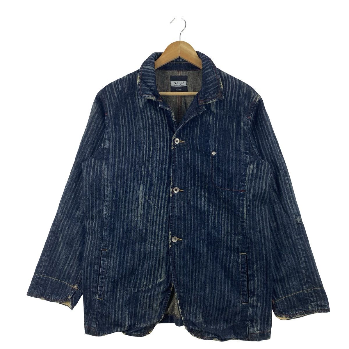 Vintage Vintage DVOPL POWER To The People Indigo Striped Denim Size US L / EU 52-54 / 3 - 6 Thumbnail